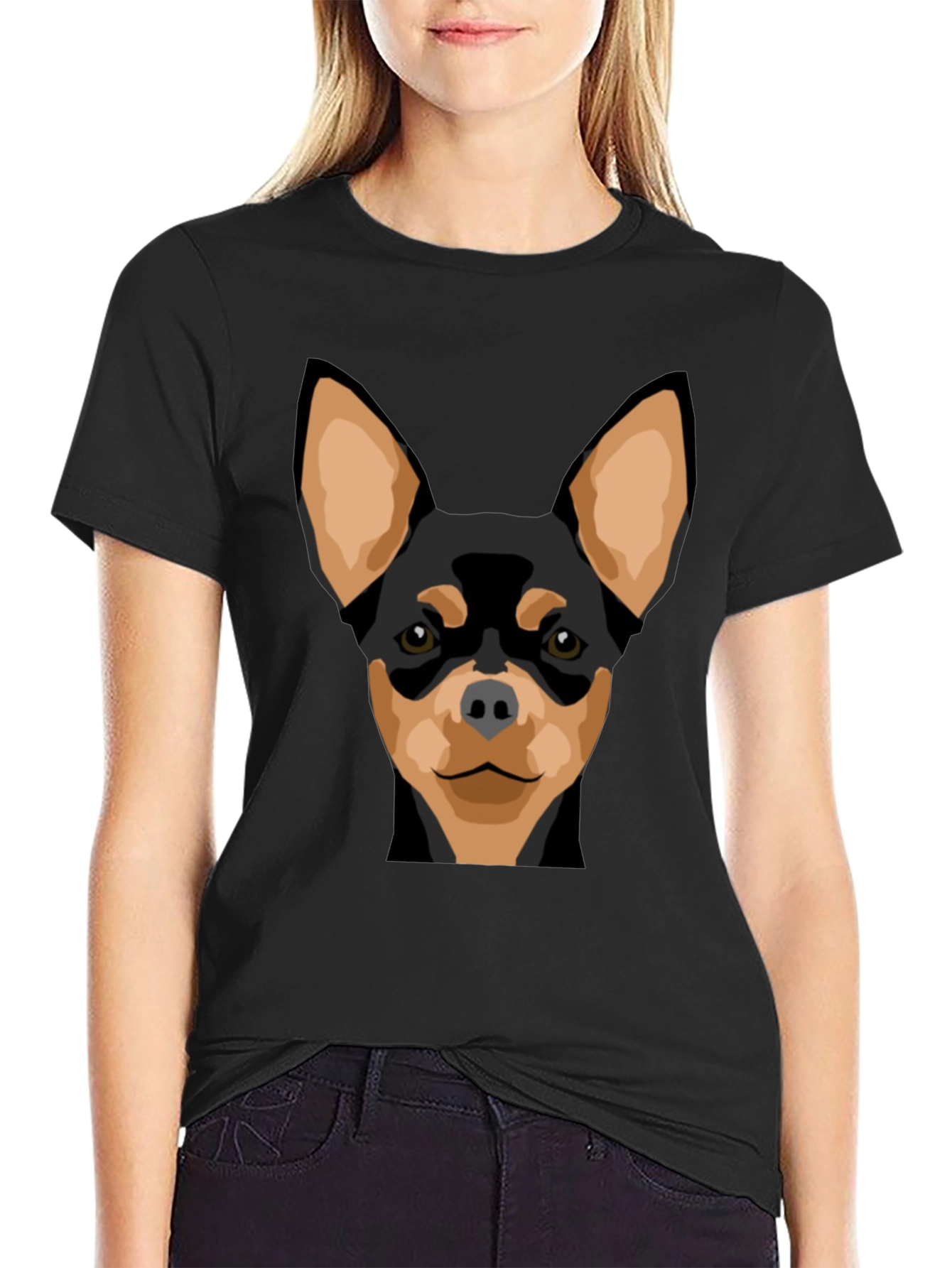 Dog Graphic Tee - Black T-Shirt with Dog Design