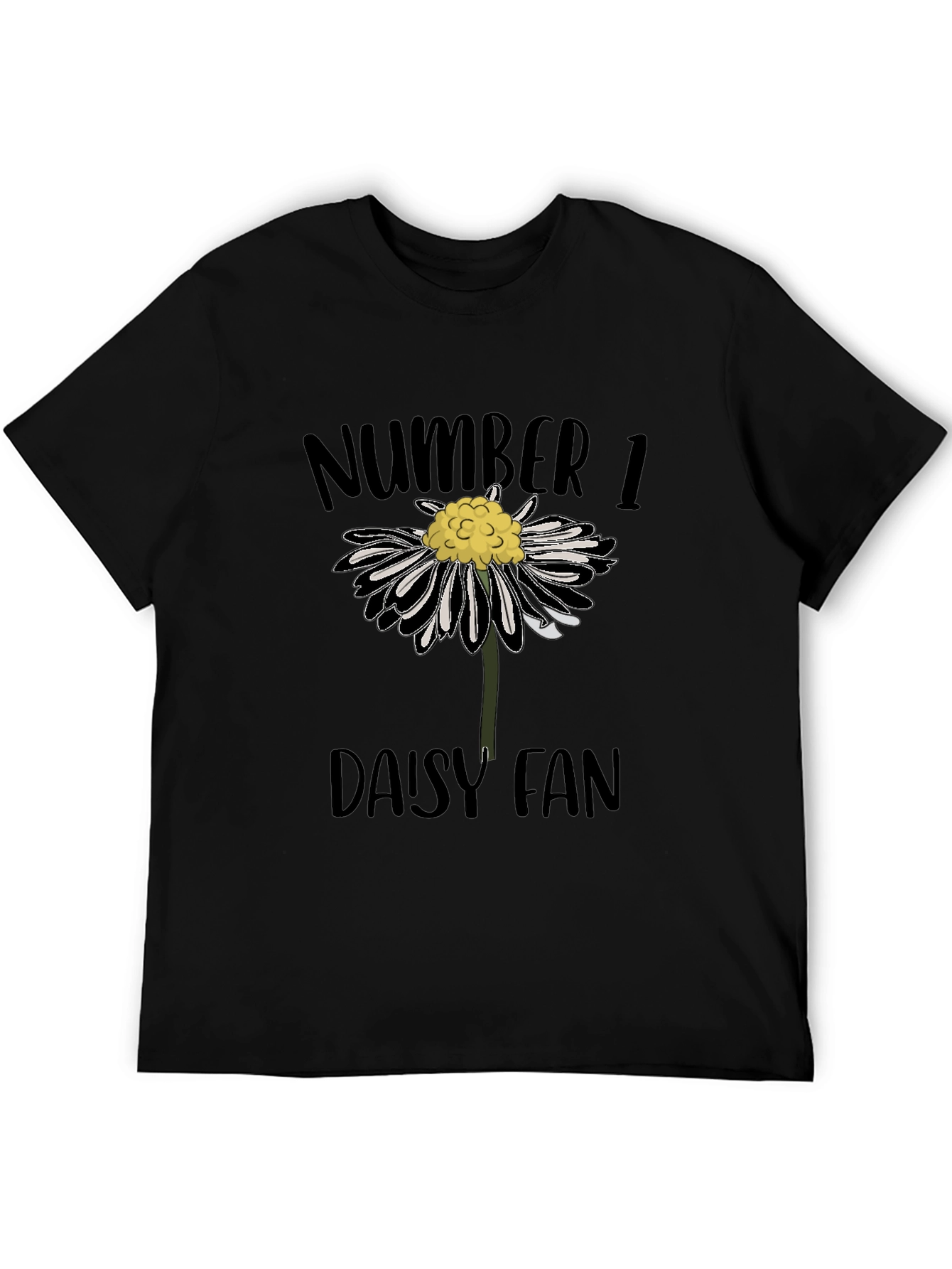 Number 1 Daisy Fan Graphic Tee - Black