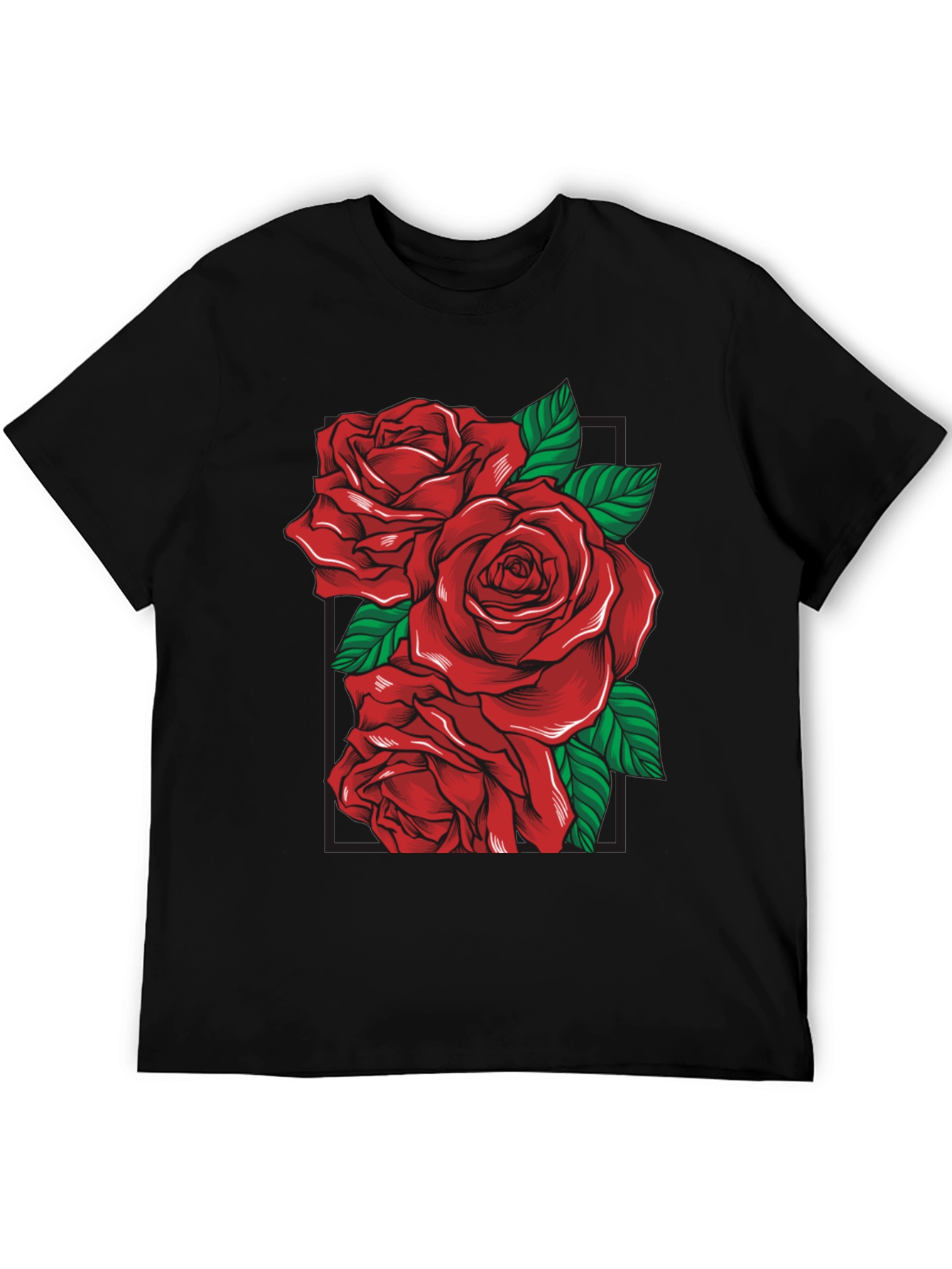 Rose Graphic Black T-Shirt