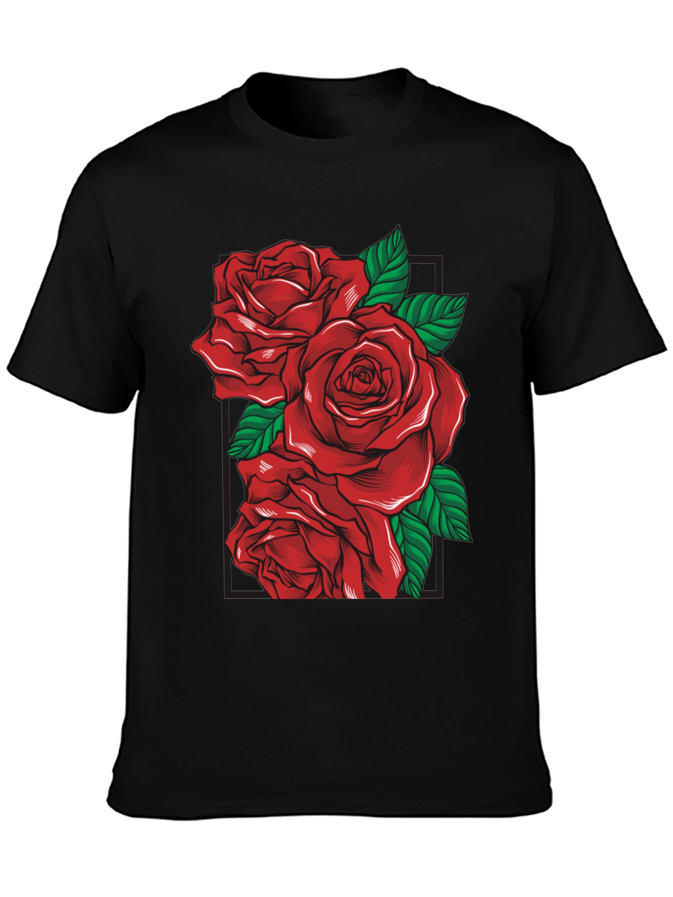Rose Graphic Black T-Shirt