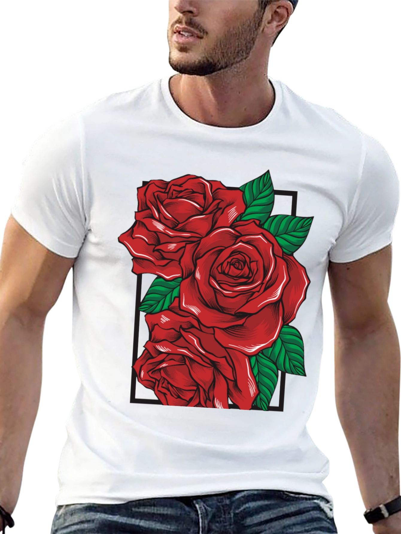 Rose Graphic Black T-Shirt