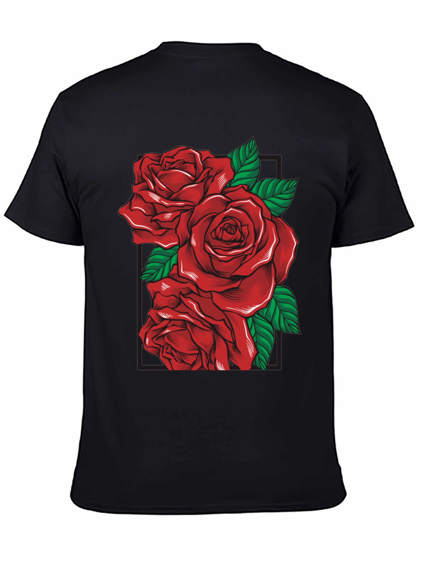 Rose Graphic Black T-Shirt