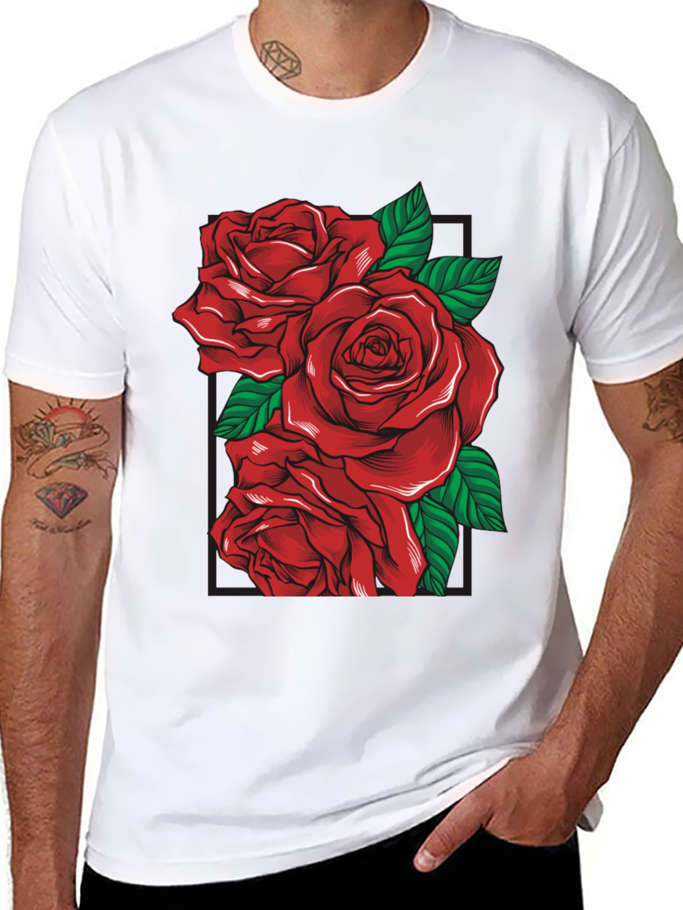 Rose Graphic Black T-Shirt