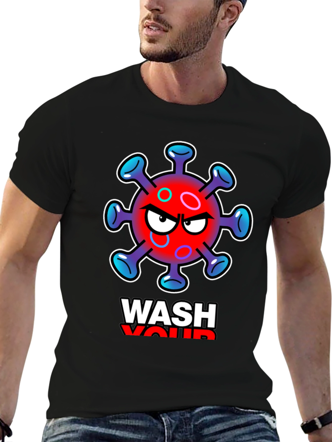 Wash Your Hands Black Graphic Tee