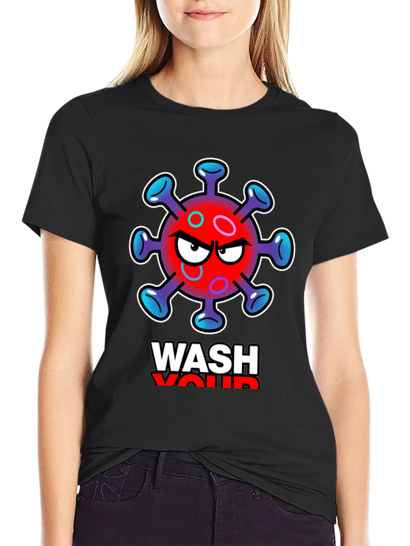 Wash Your Hands Black Graphic Tee