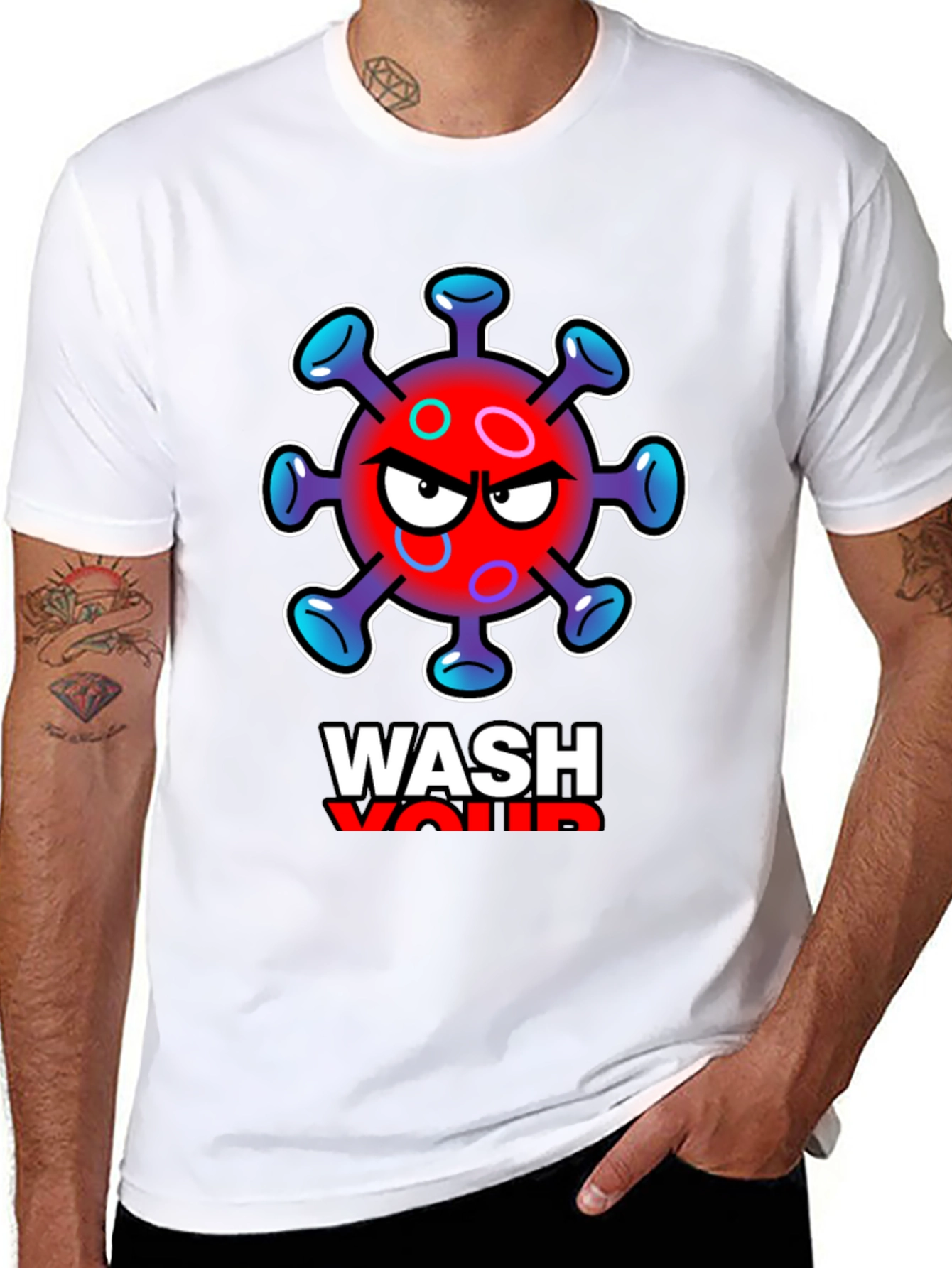 Wash Your Hands Black Graphic Tee
