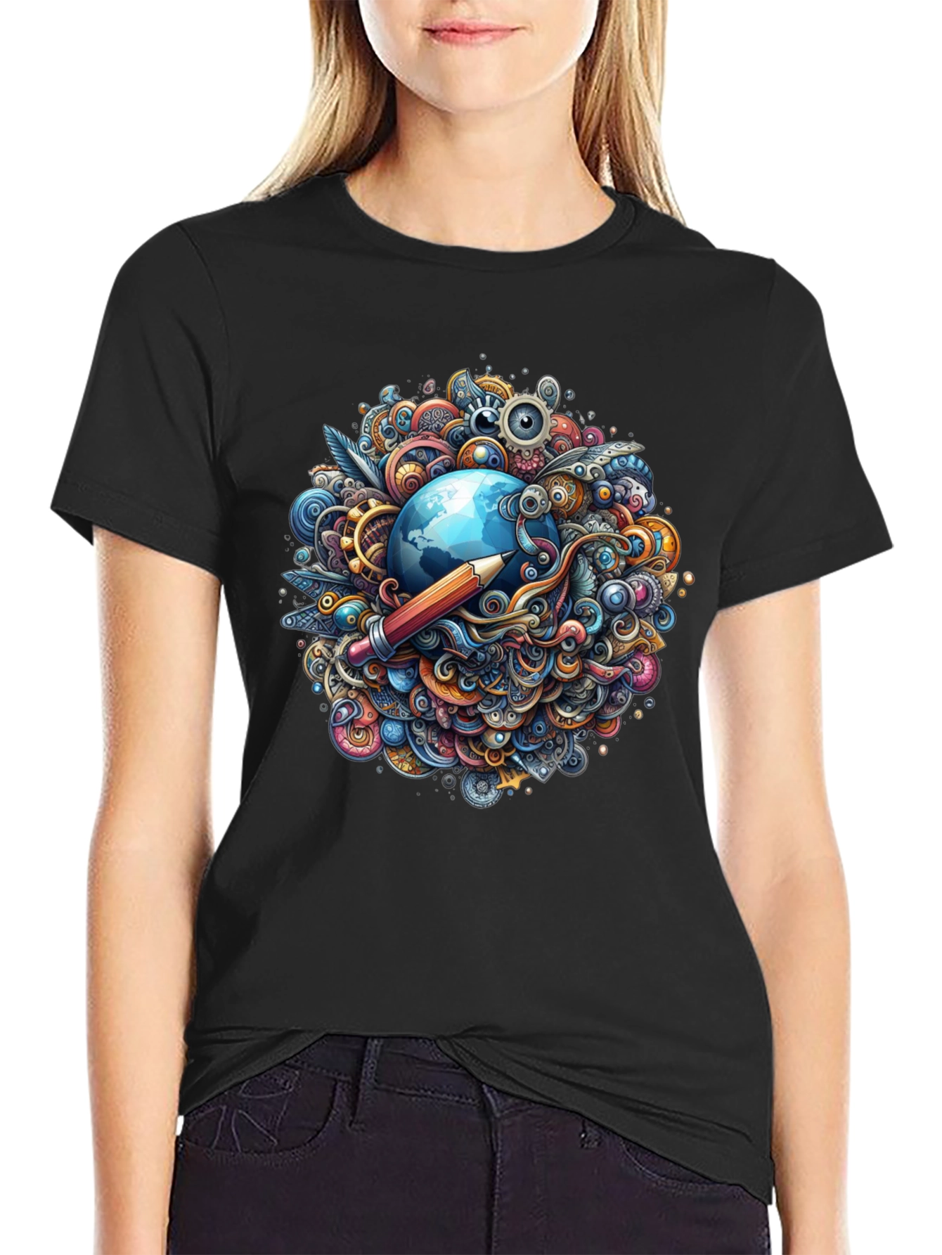 Creative World Black T-Shirt
