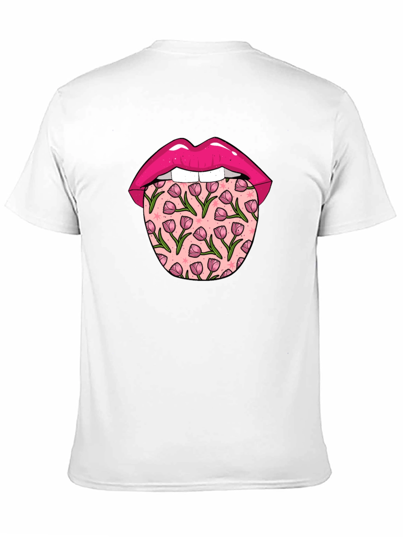 Floral Tongue Graphic Tee - Unique Design T-Shirt