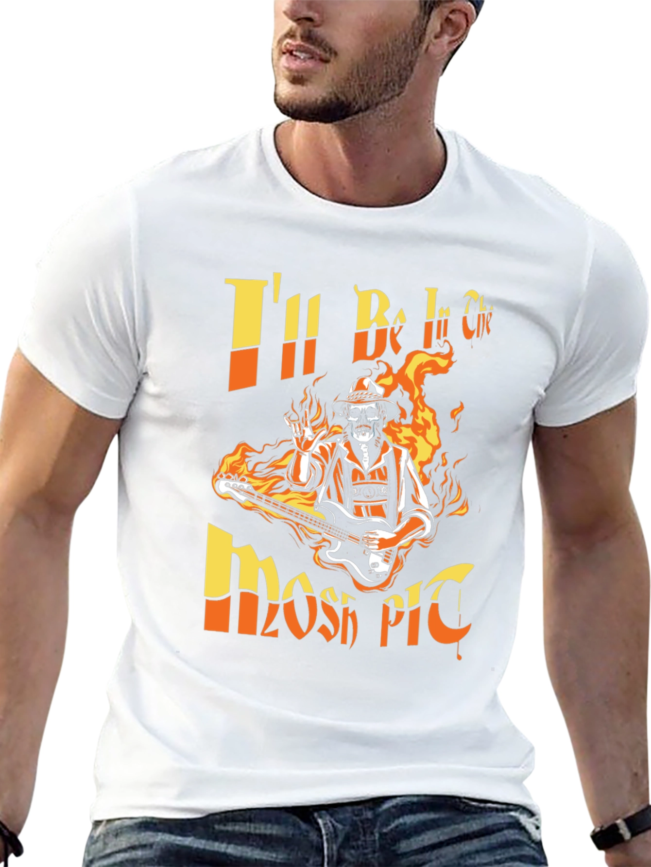 Rock On! Skeleton Guitarist Graphic Tee