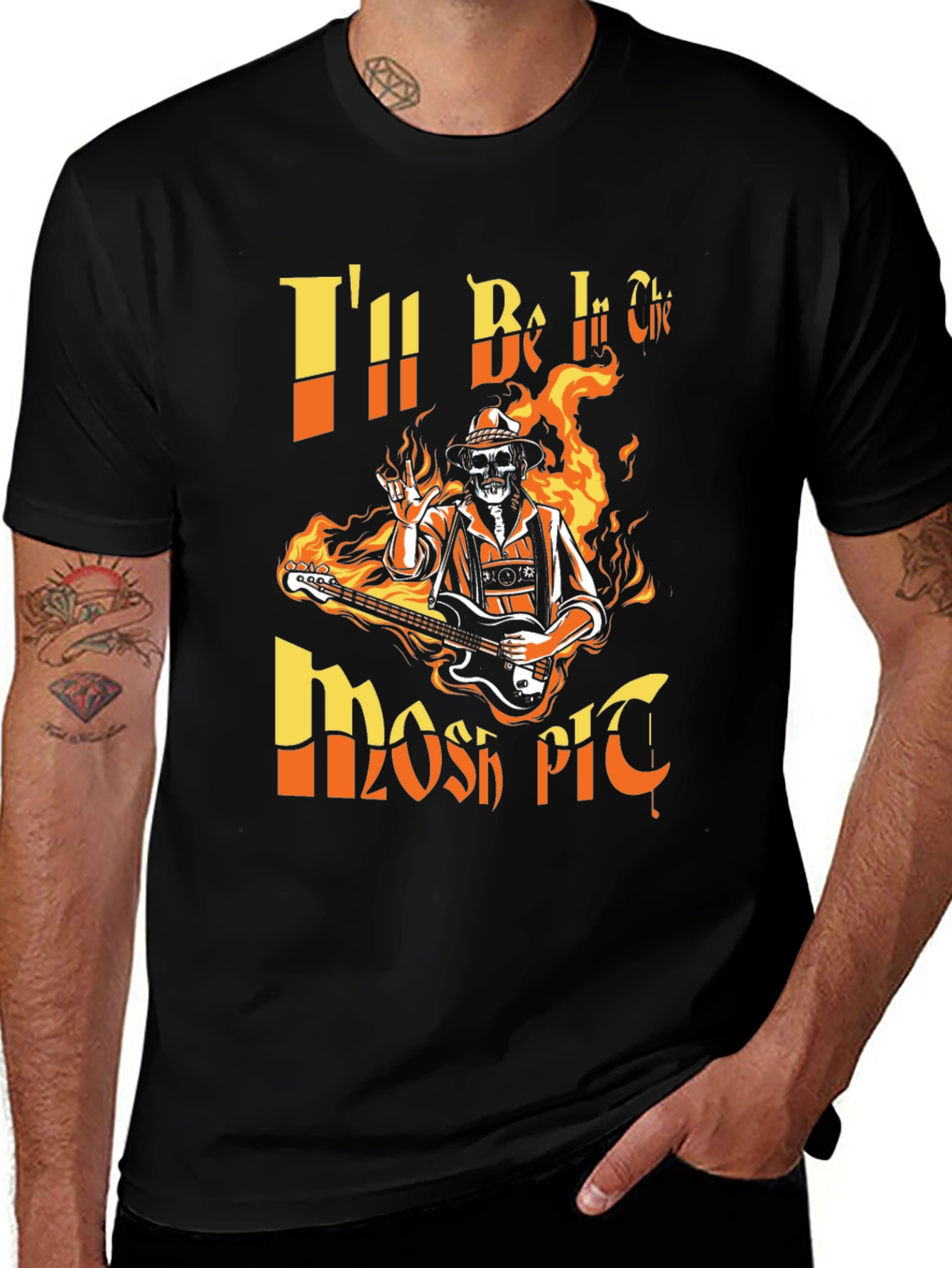 Rock On! Skeleton Guitarist Graphic Tee