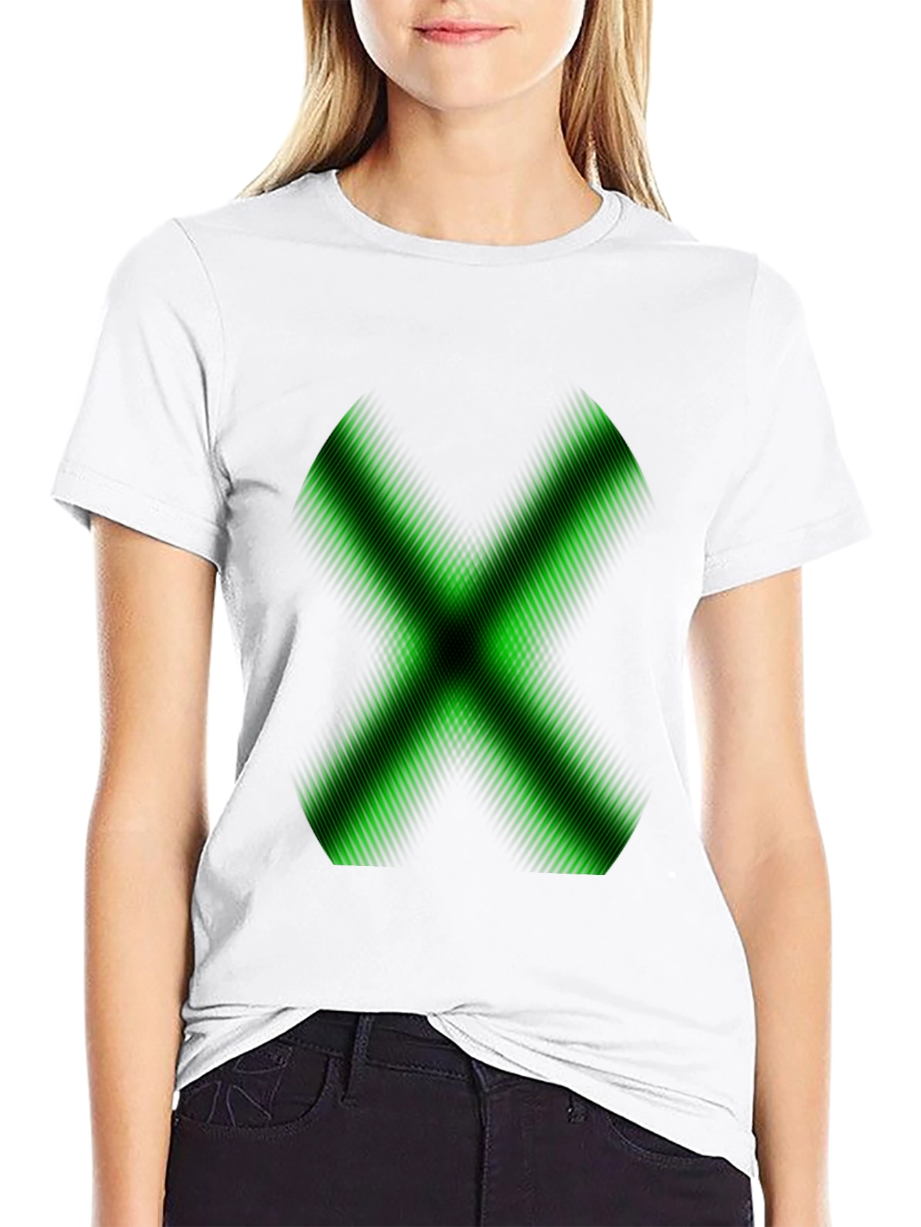 Green X Graphic Black T-Shirt - Gamer Style