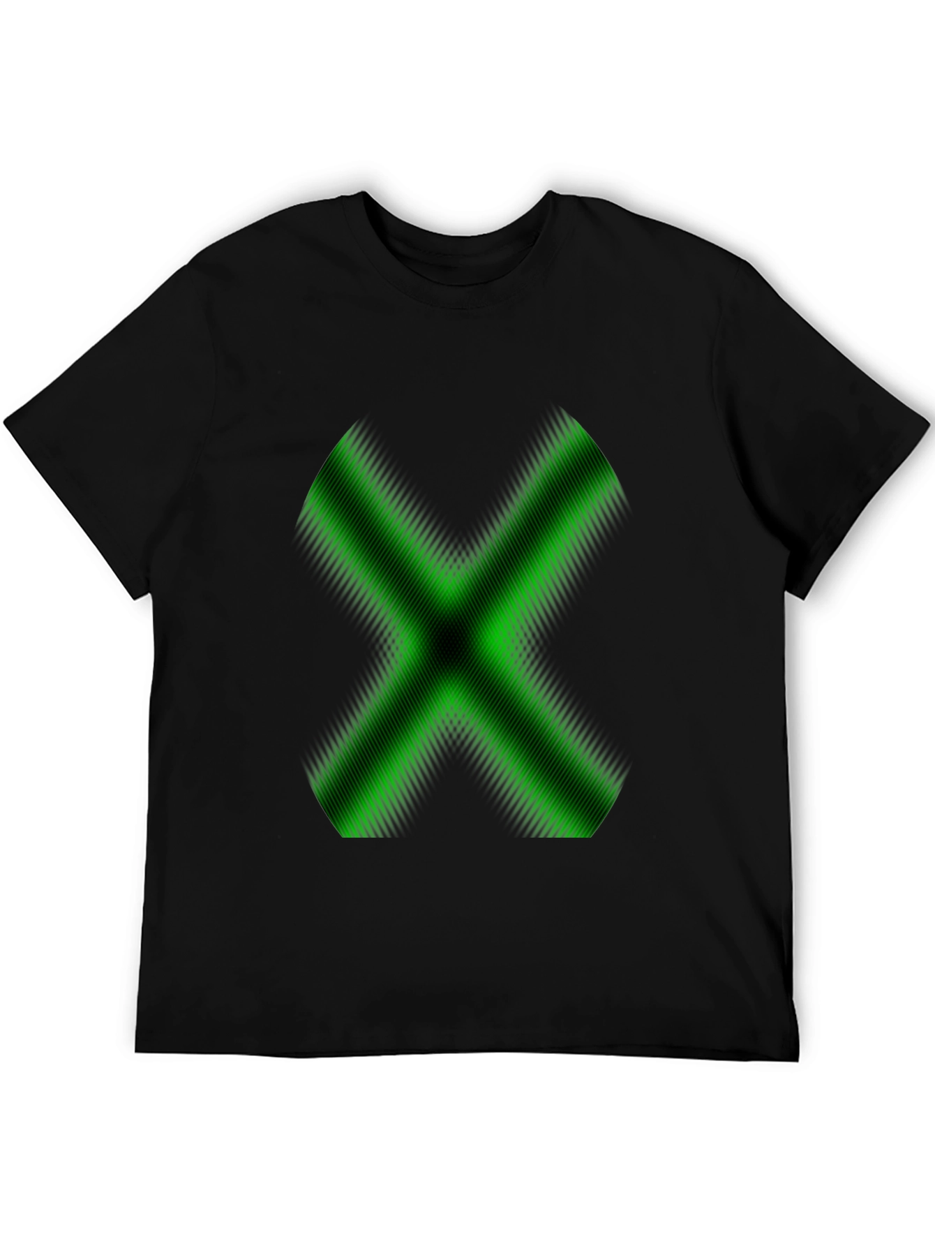 Green X Graphic Black T-Shirt - Gamer Style