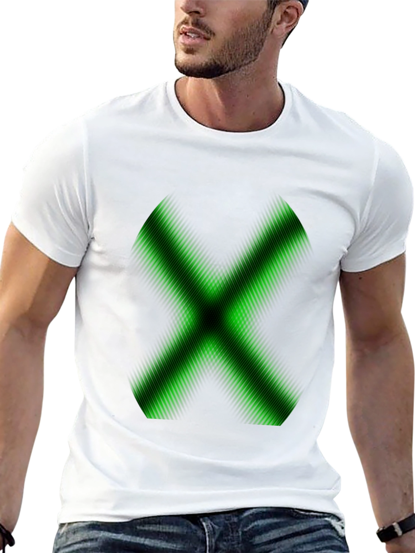 Green X Graphic Black T-Shirt - Gamer Style
