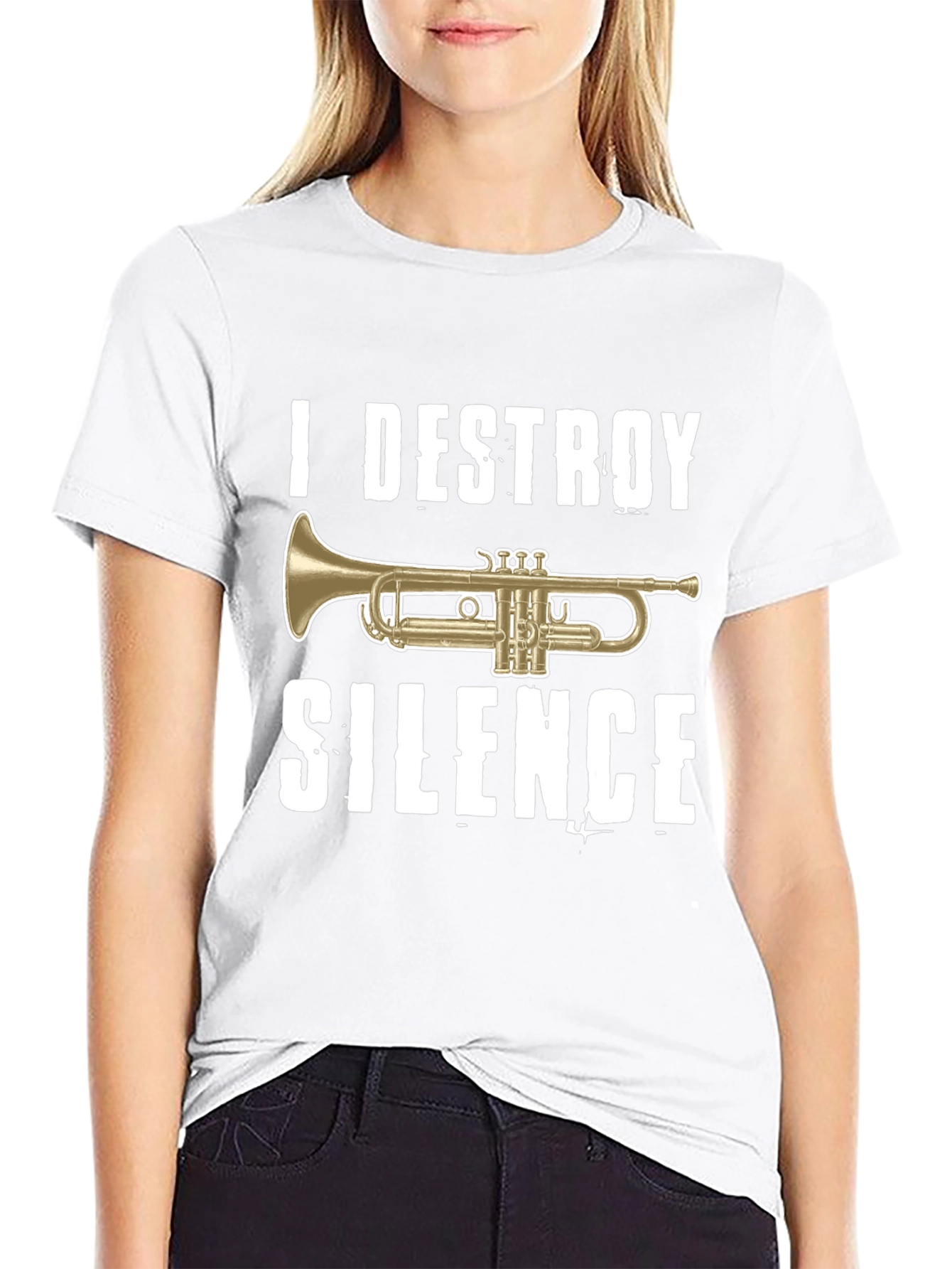 I Destroy Silence Trumpet Graphic T-Shirt