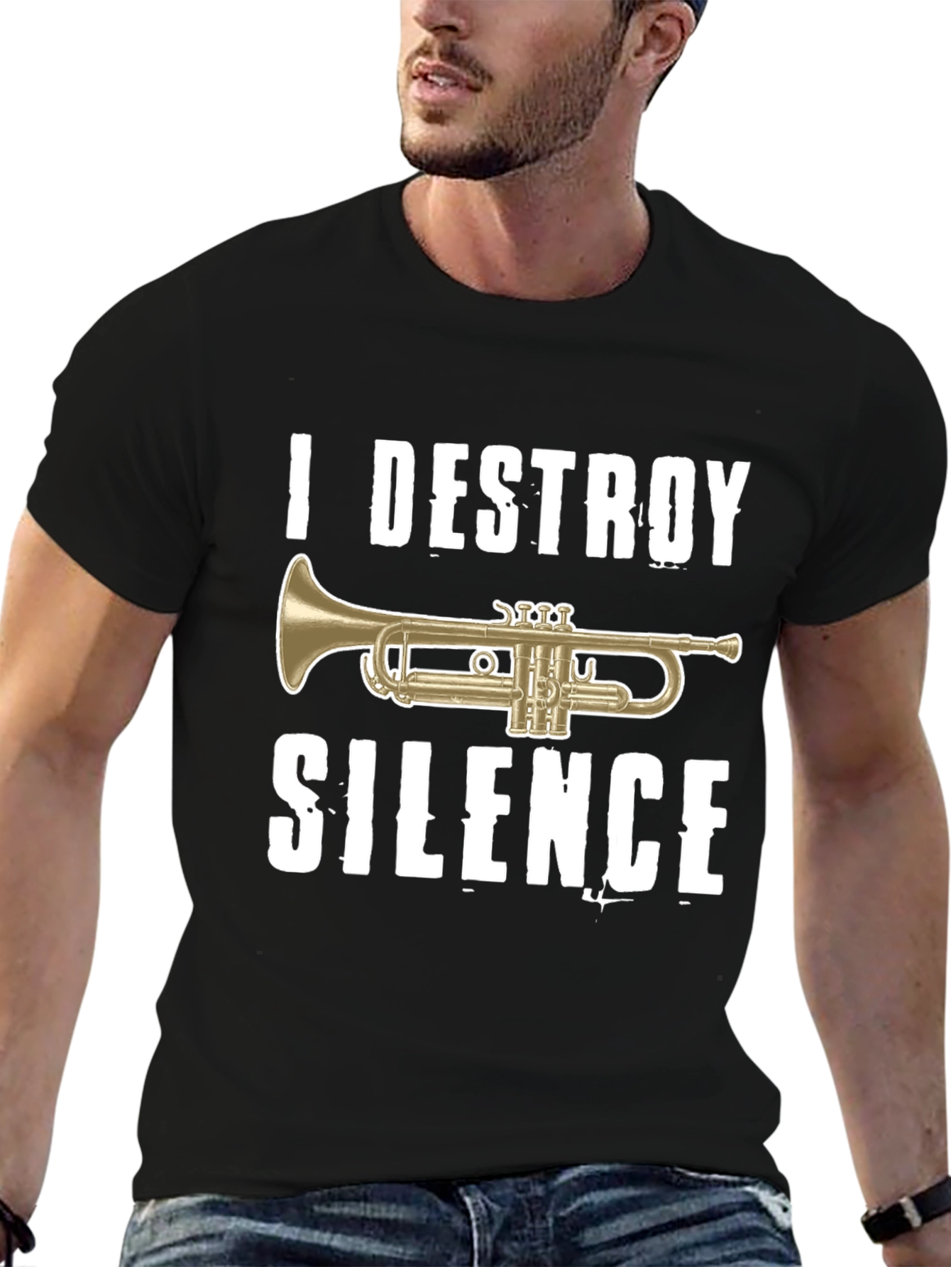 I Destroy Silence Trumpet Graphic T-Shirt