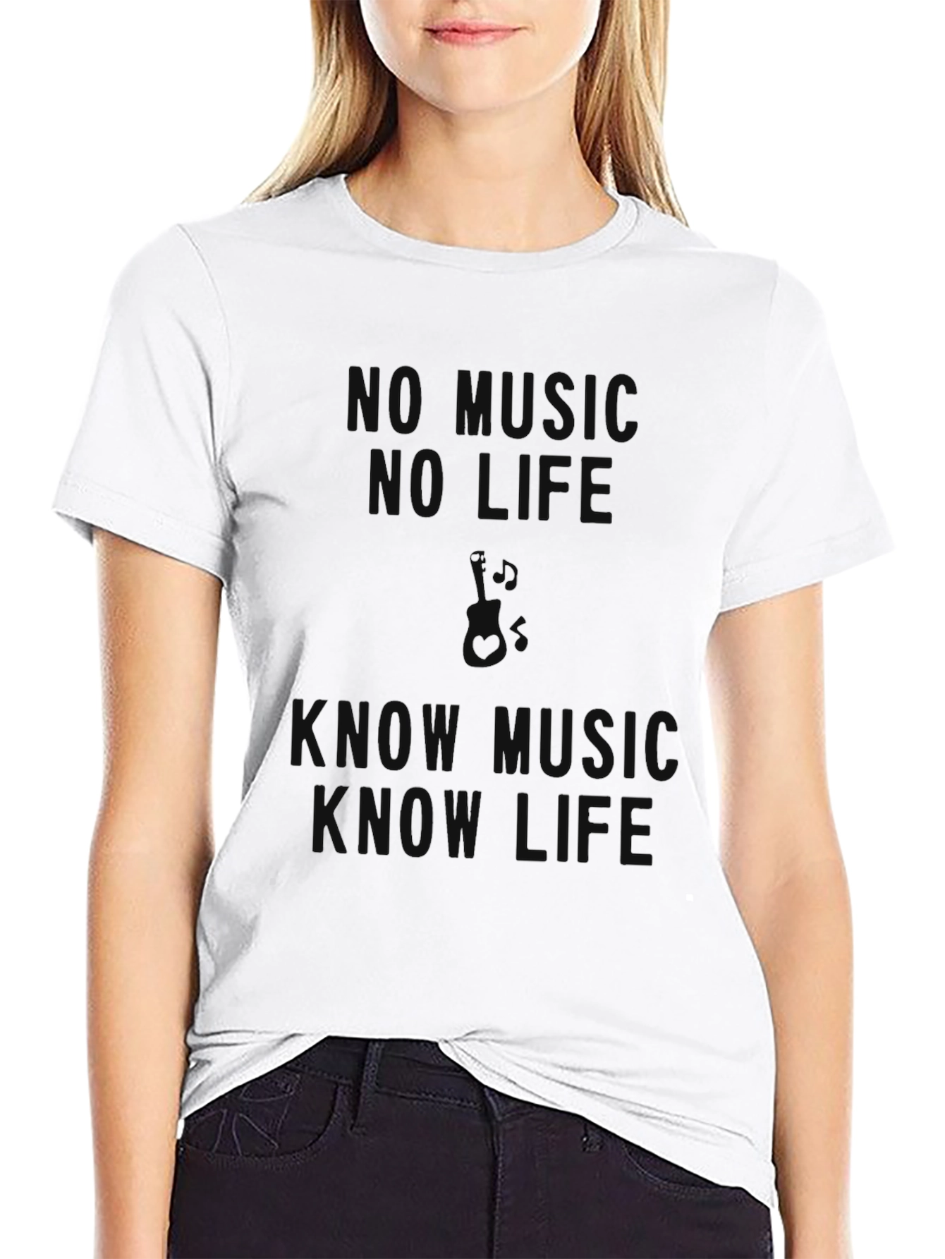 No Music No Life Graphic Tee - Black
