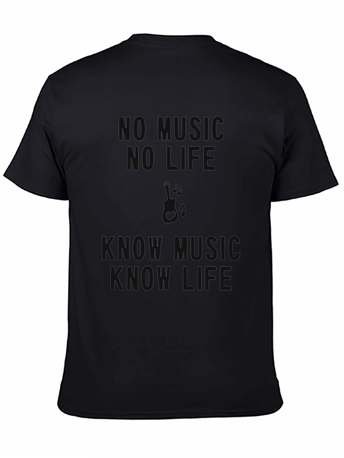 No Music No Life Graphic Tee - Black