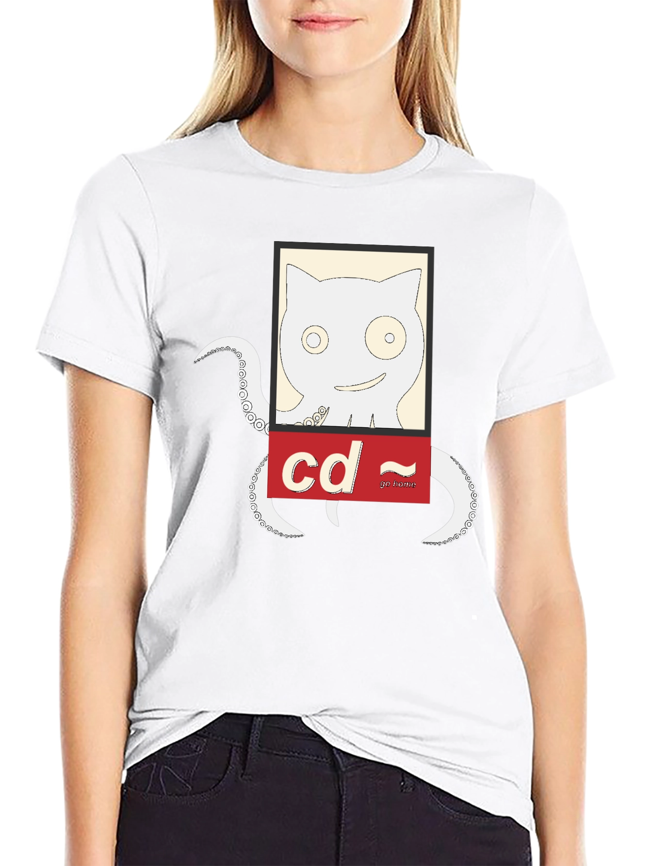 Cat-Octopus Linux Command T-Shirt