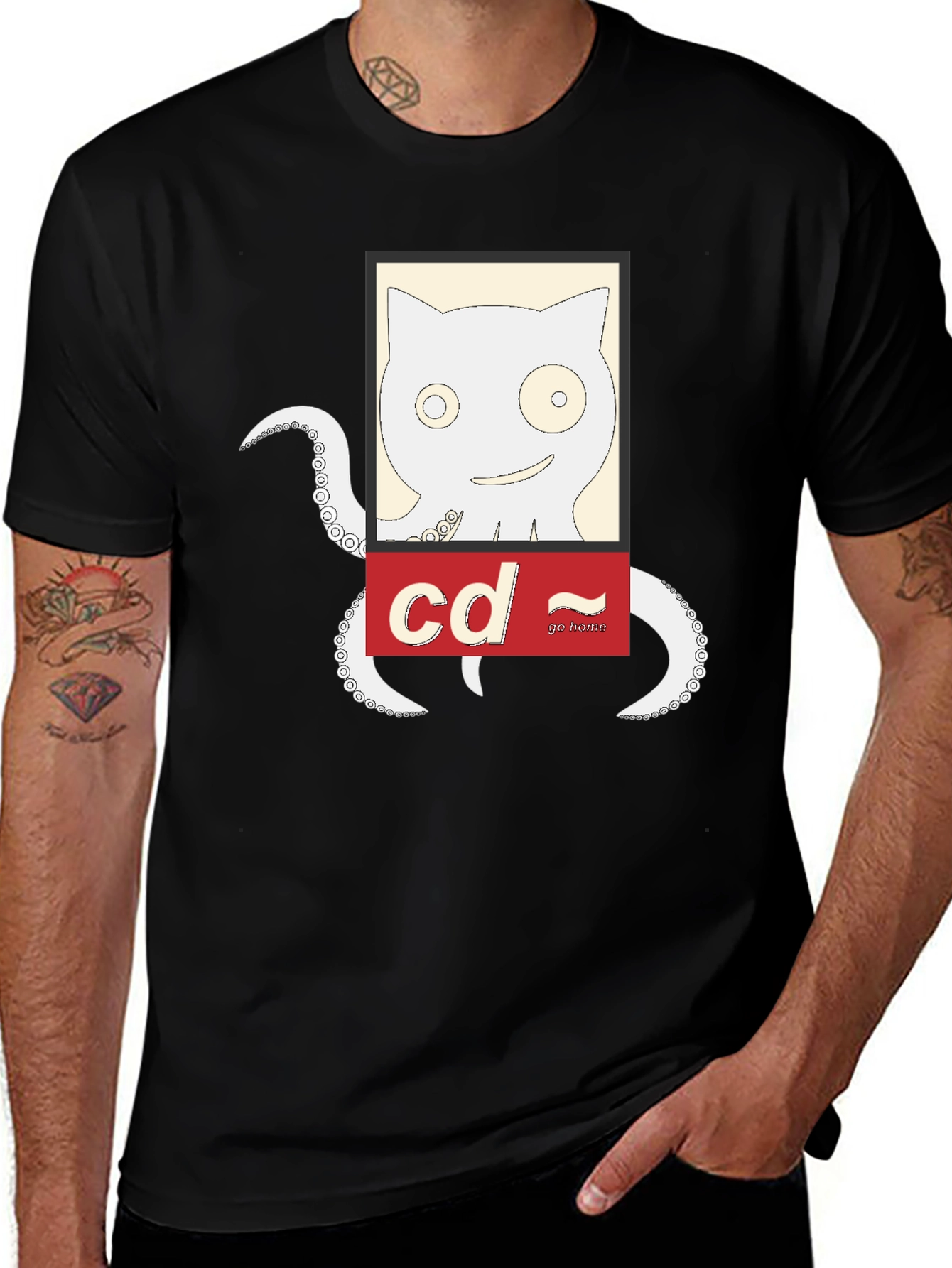 Cat-Octopus Linux Command T-Shirt