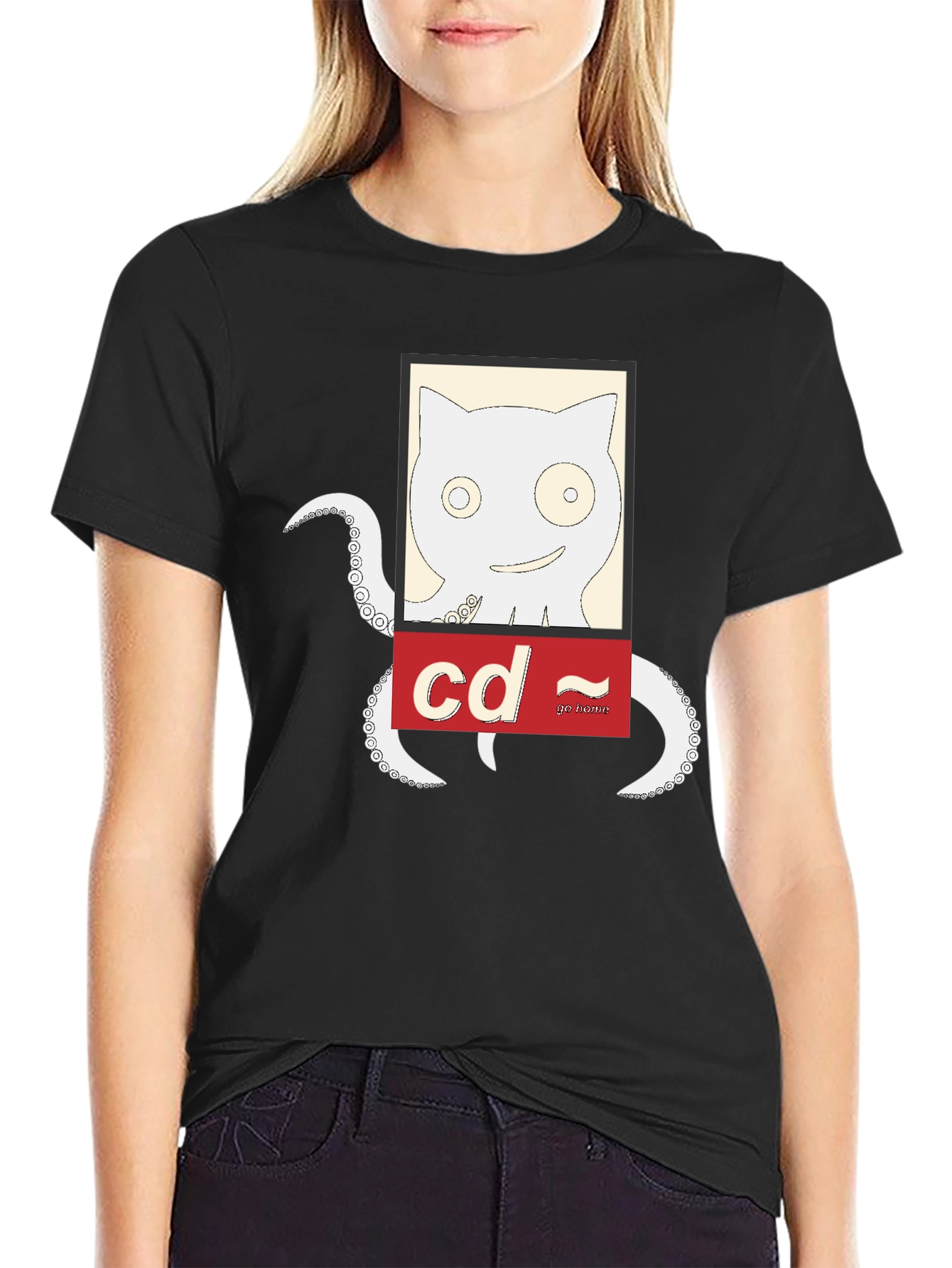 Cat-Octopus Linux Command T-Shirt