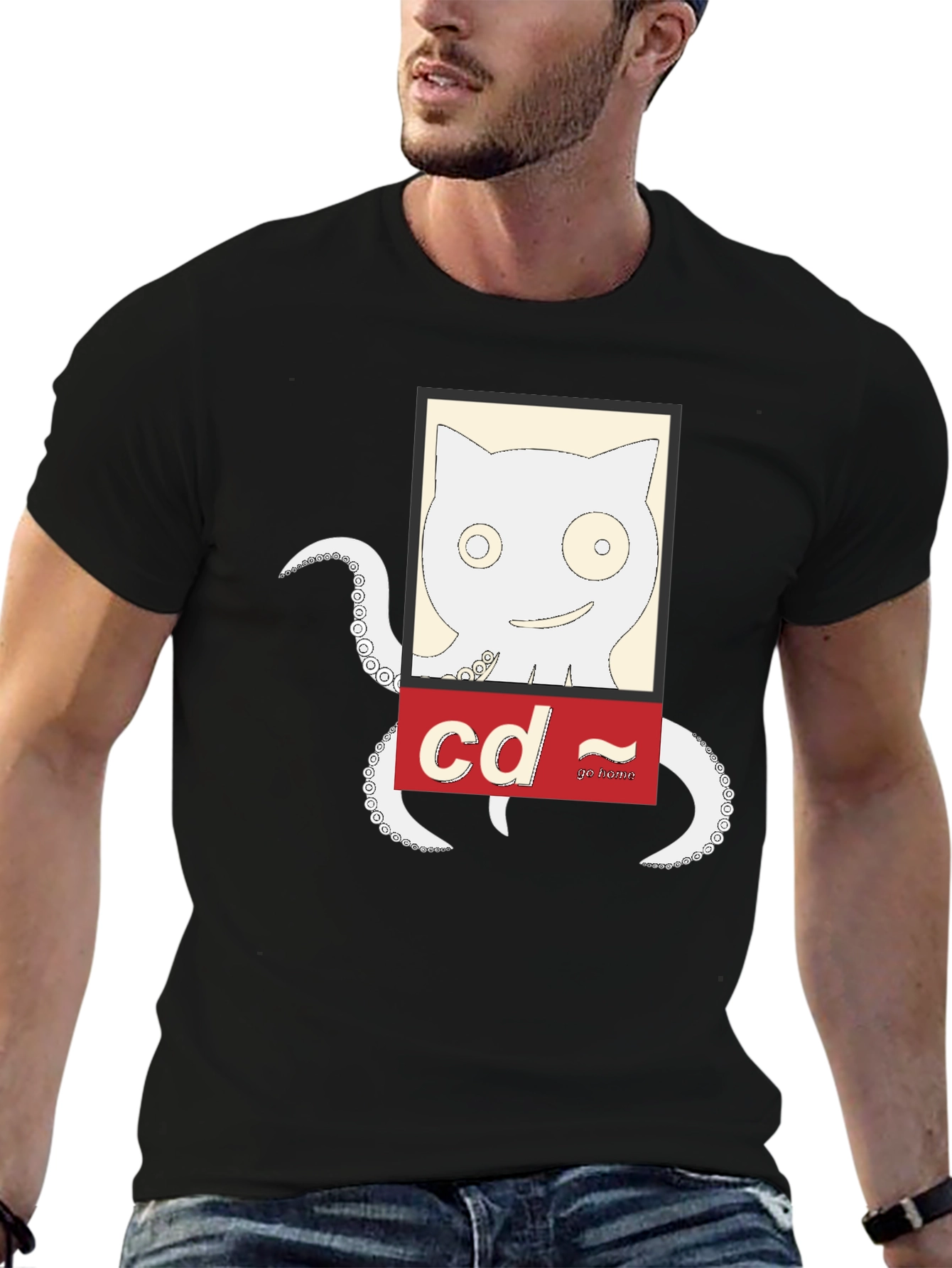 Cat-Octopus Linux Command T-Shirt