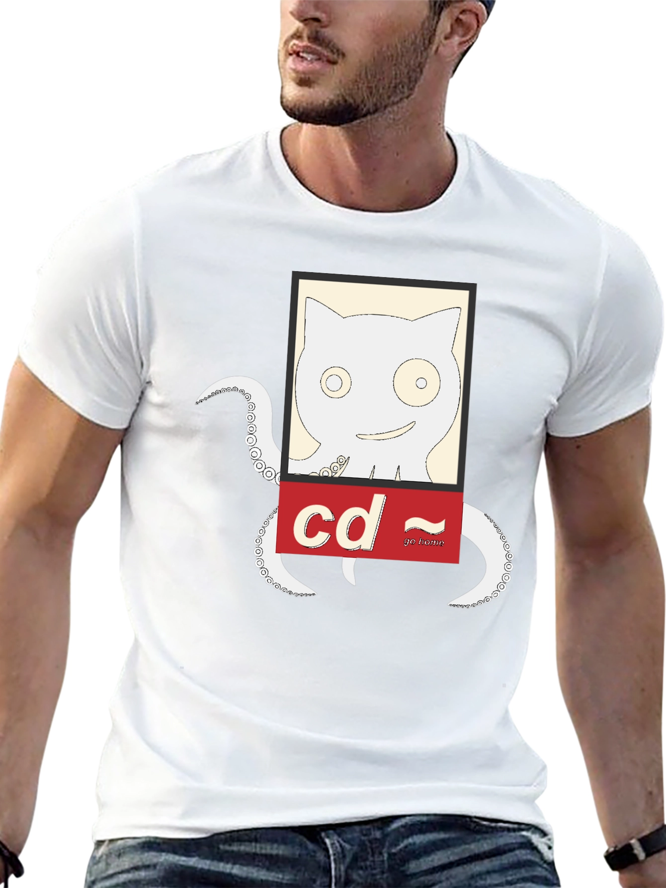 Cat-Octopus Linux Command T-Shirt