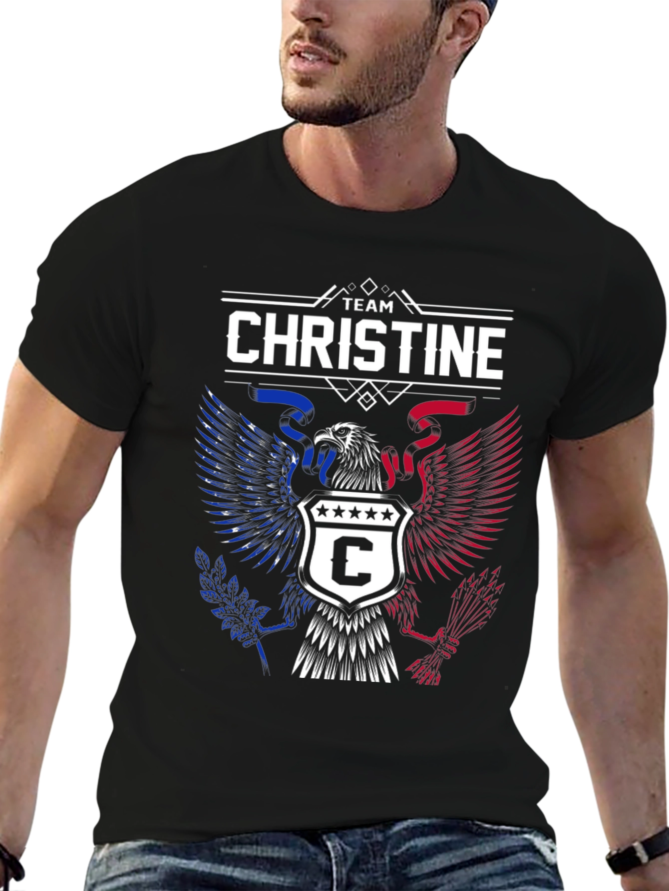 Team Christine Eagle Graphic Tee - Patriotic Design