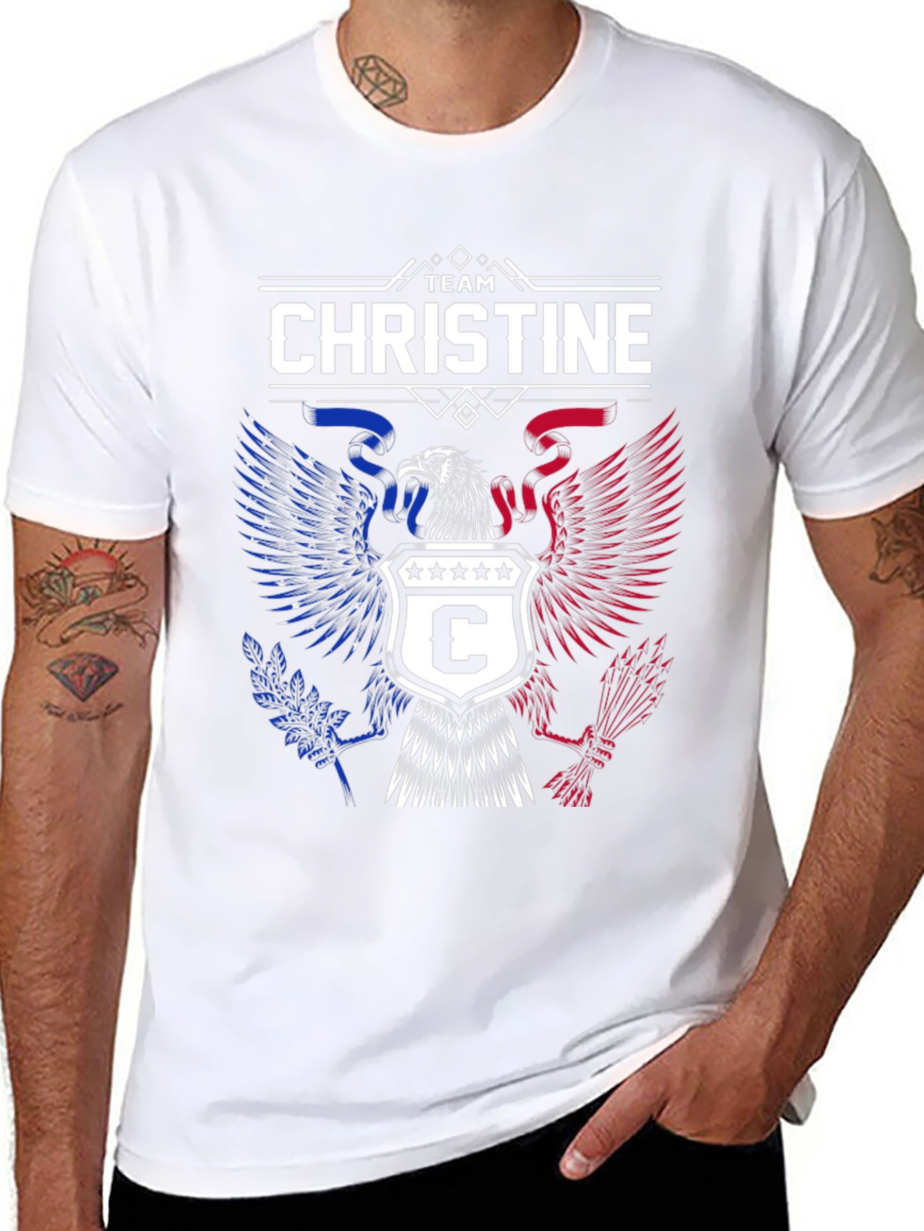 Team Christine Eagle Graphic Tee - Patriotic Design
