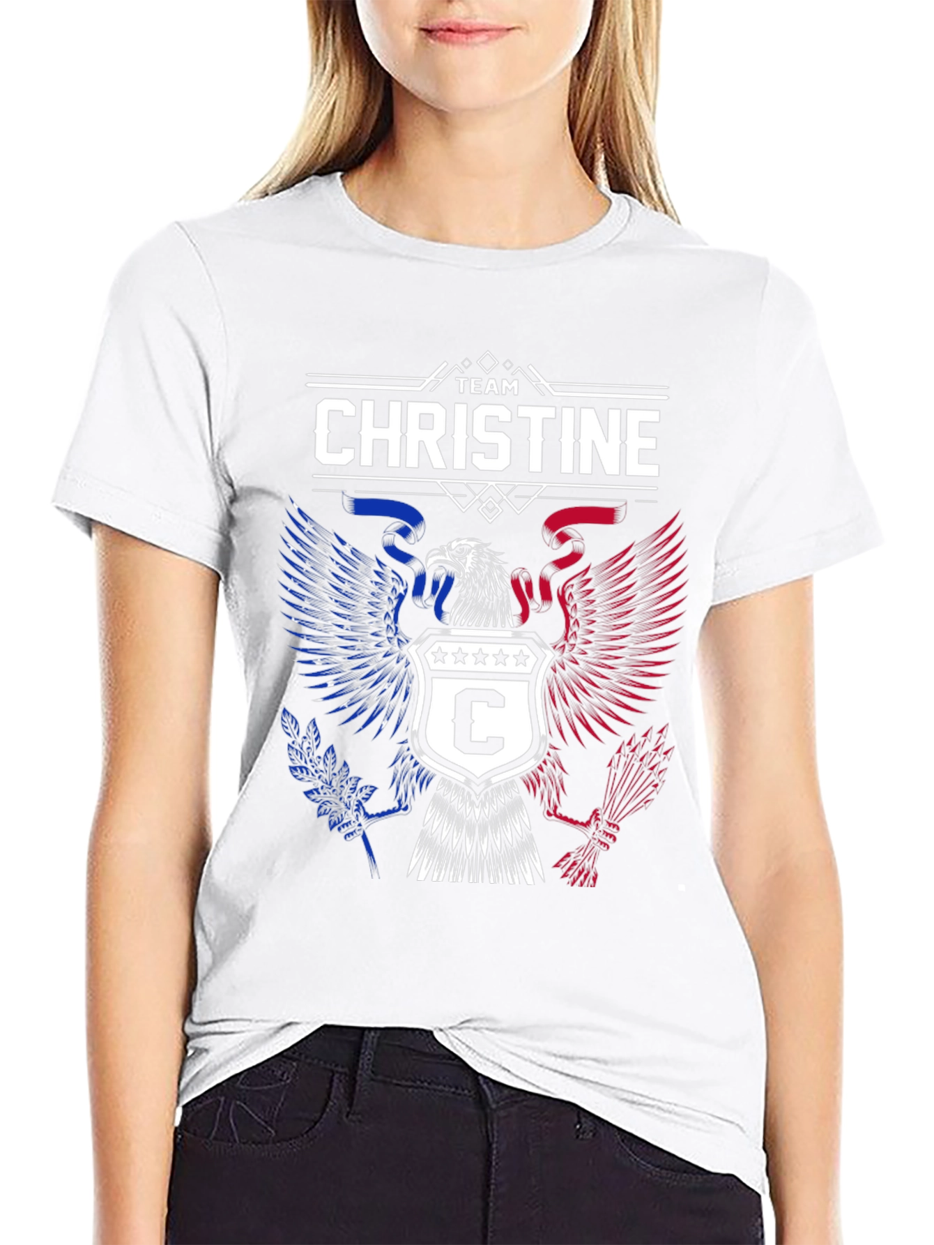 Team Christine Eagle Graphic Tee - Patriotic Design