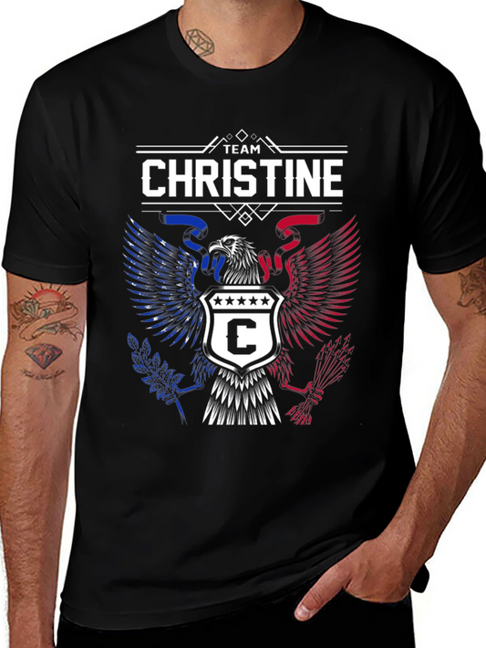 Team Christine Eagle Graphic Tee - Patriotic Design