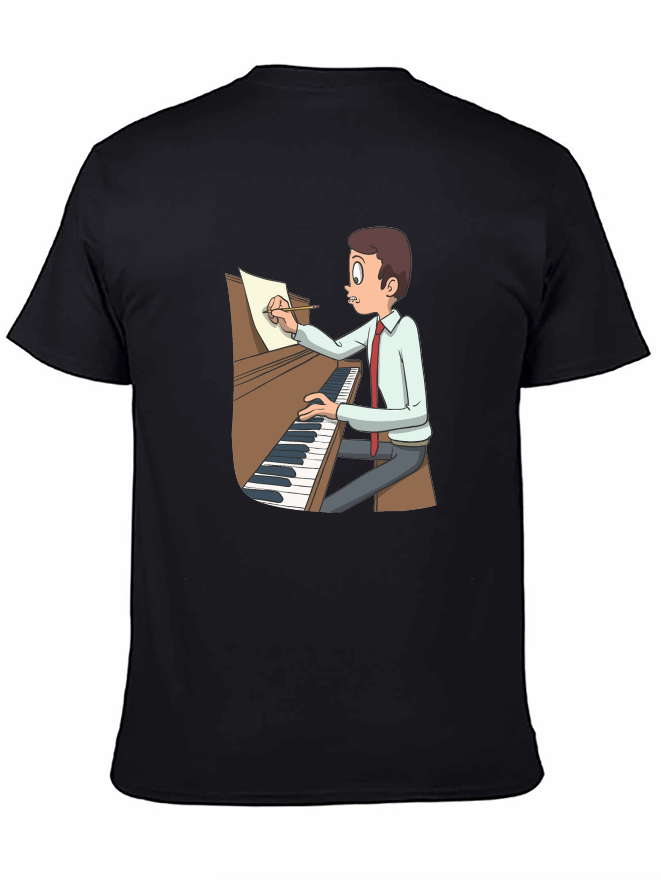 Cartoon Pianist T-Shirt - Music Lover Tee