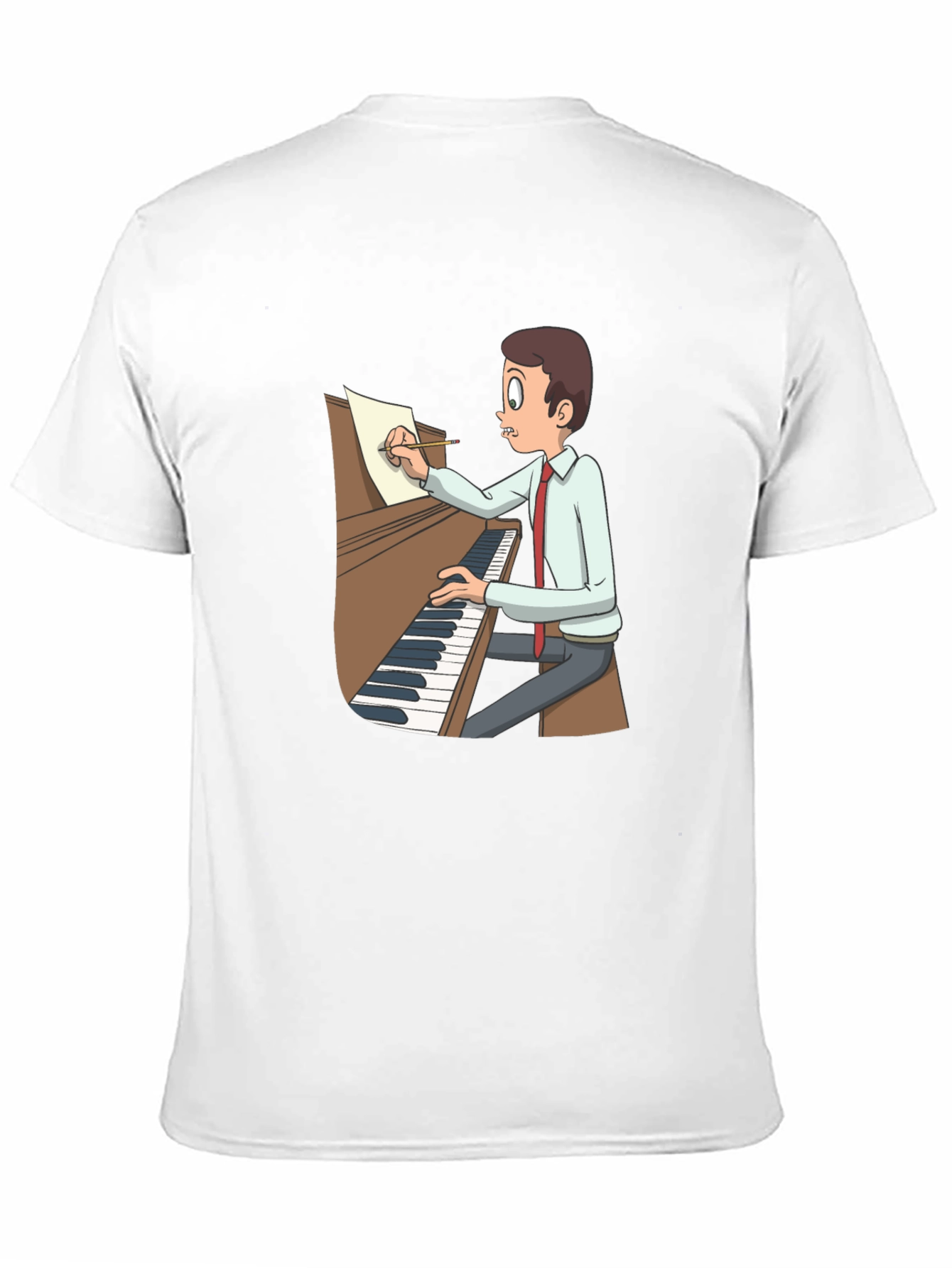 Cartoon Pianist T-Shirt - Music Lover Tee