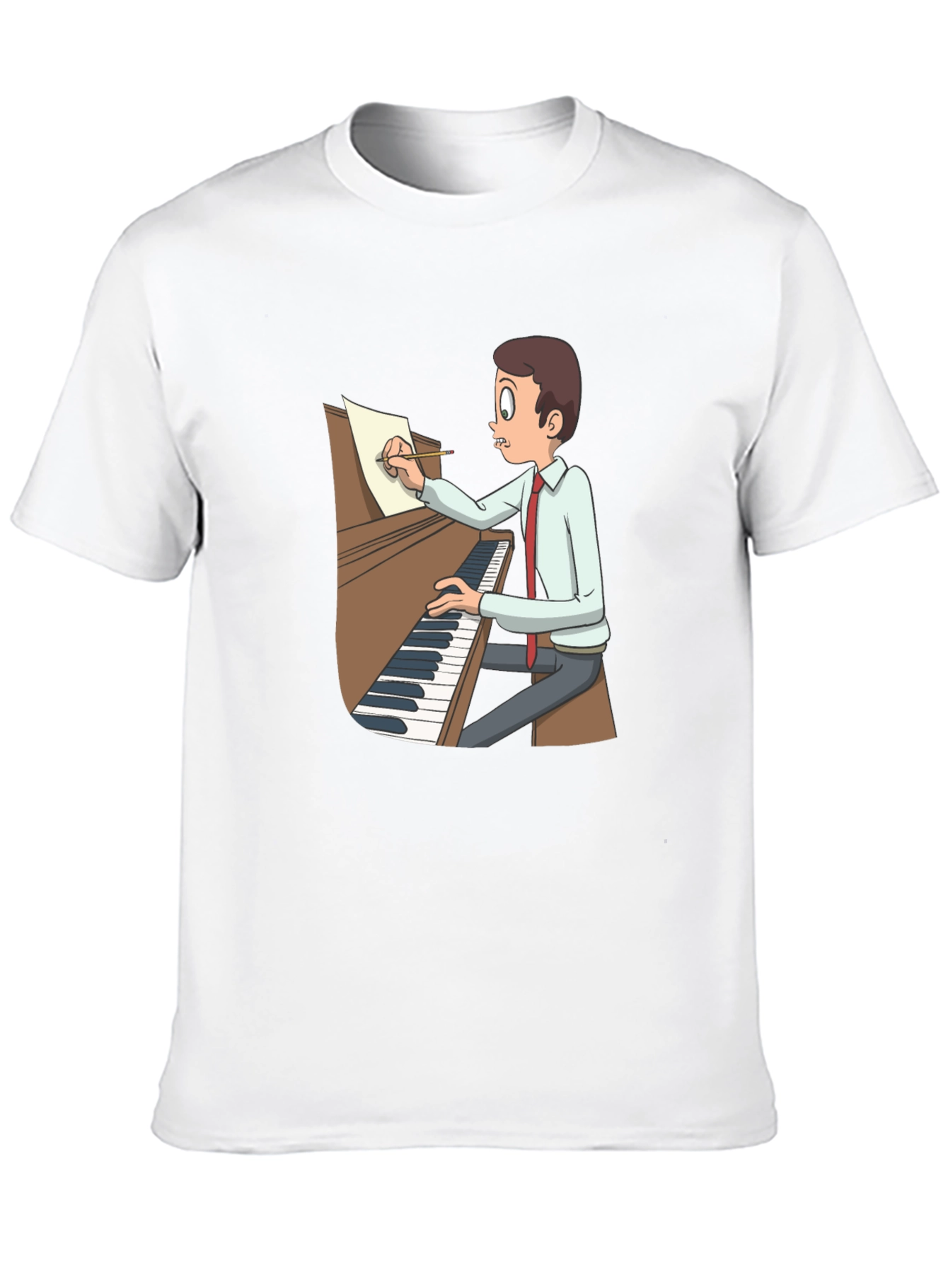 Cartoon Pianist T-Shirt - Music Lover Tee