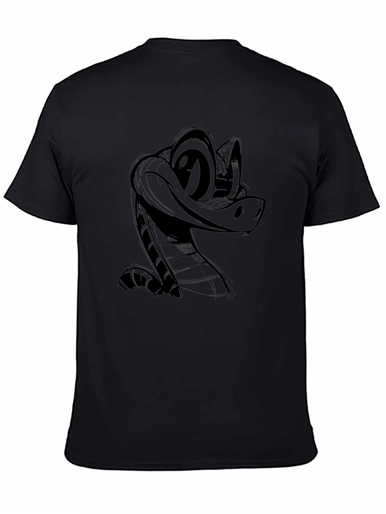 Cartoon Snake Black T-Shirt