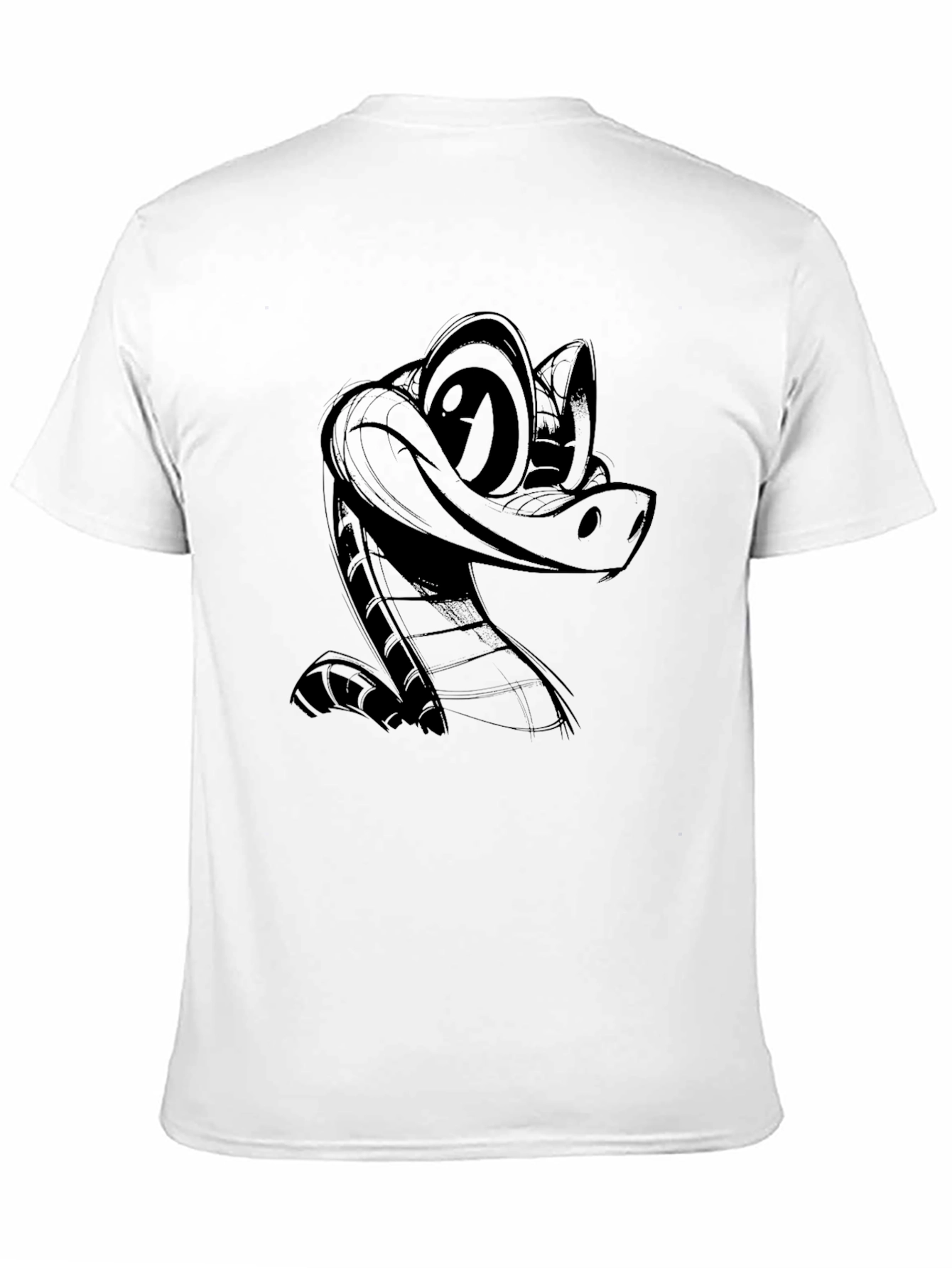 Cartoon Snake Black T-Shirt
