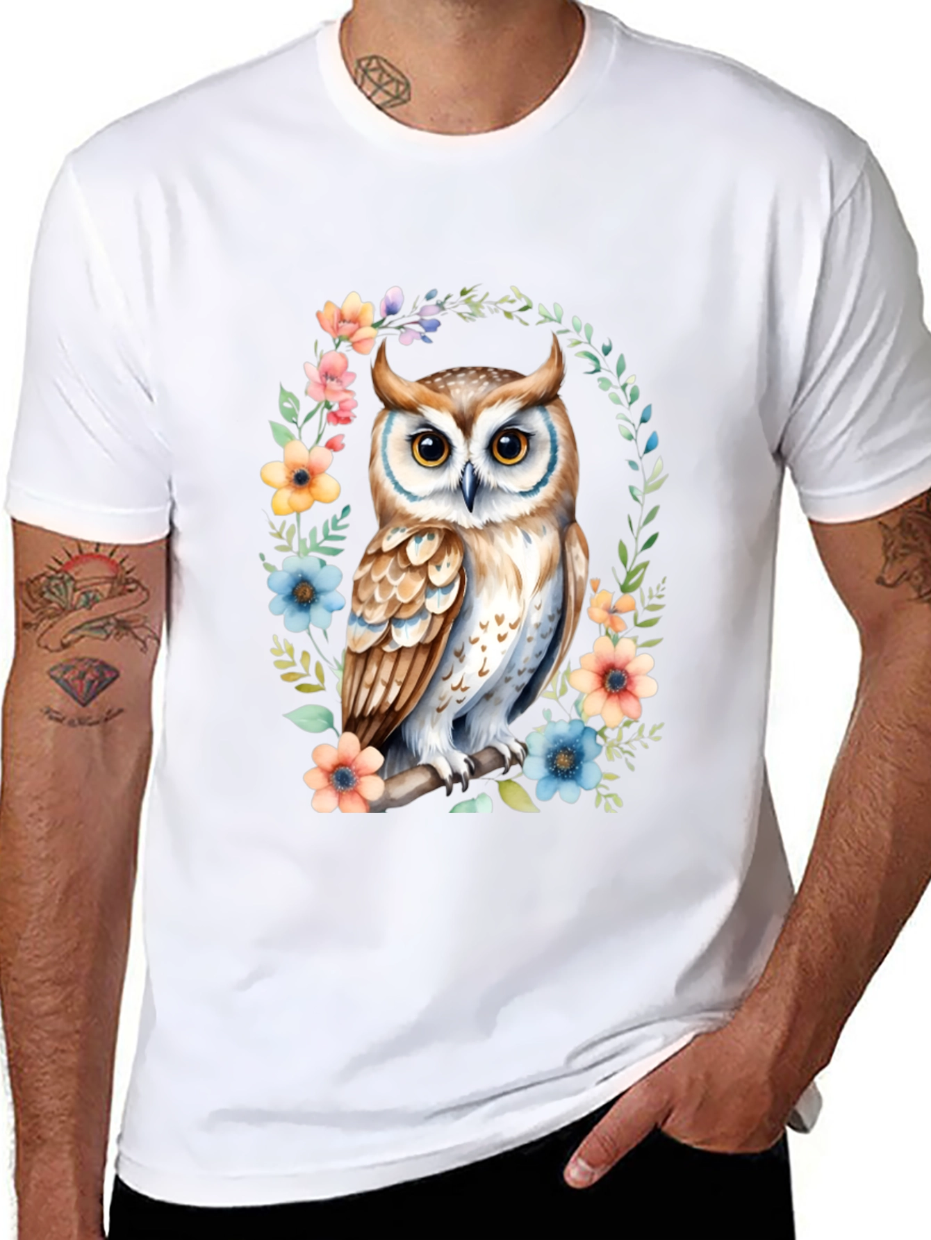 Owl Floral Graphic Tee