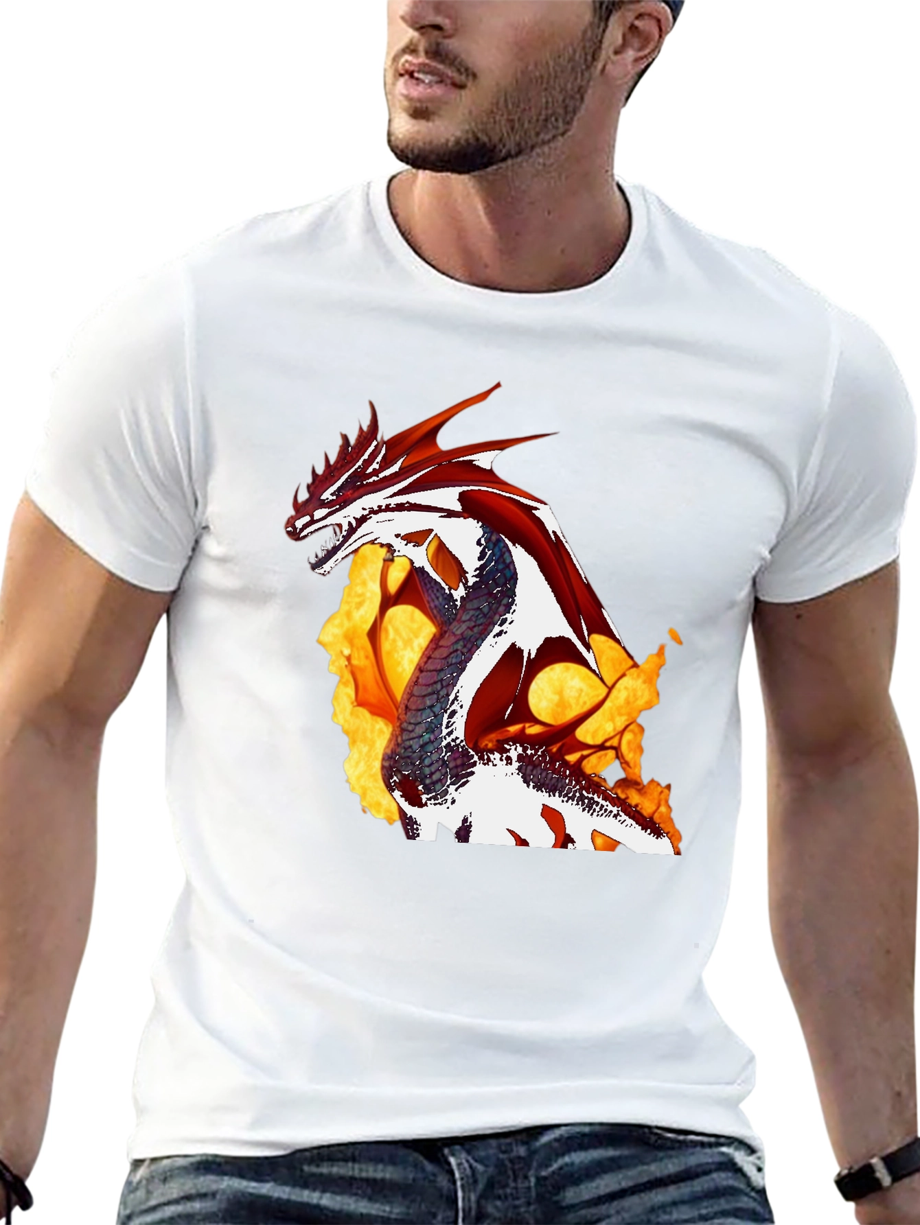 Fiery Dragon Graphic Tee - Unleash the Myth!