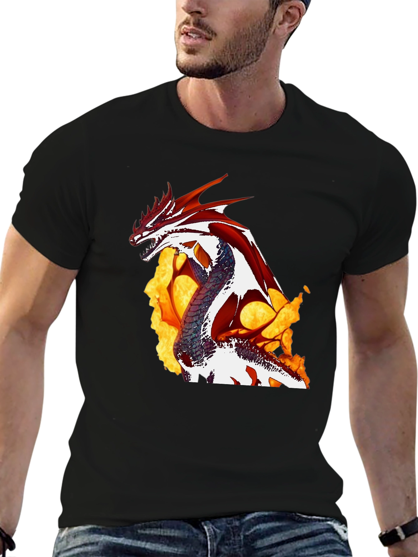 Fiery Dragon Graphic Tee - Unleash the Myth!
