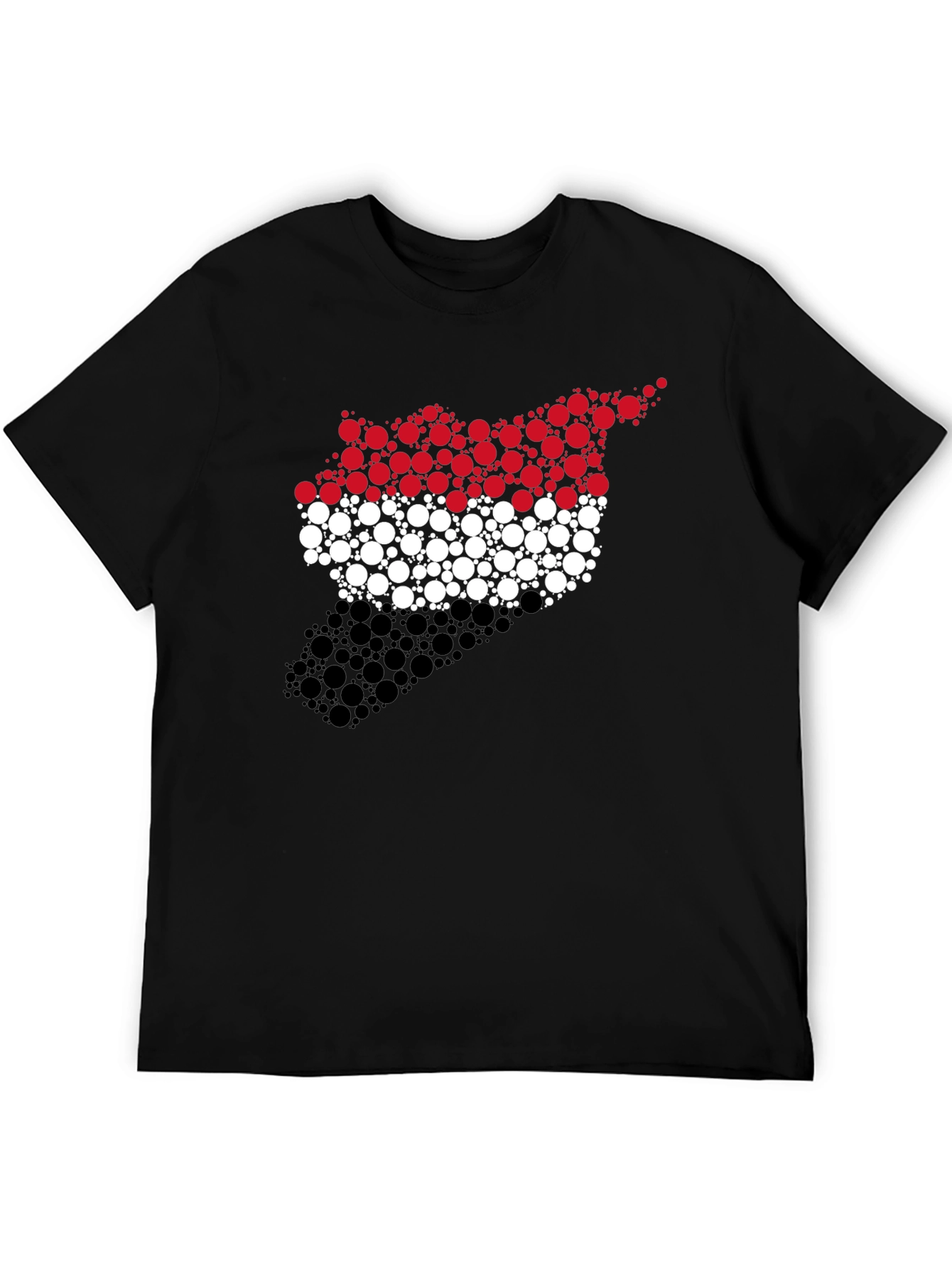 Indonesia Flag Circle Pattern Black T-Shirt