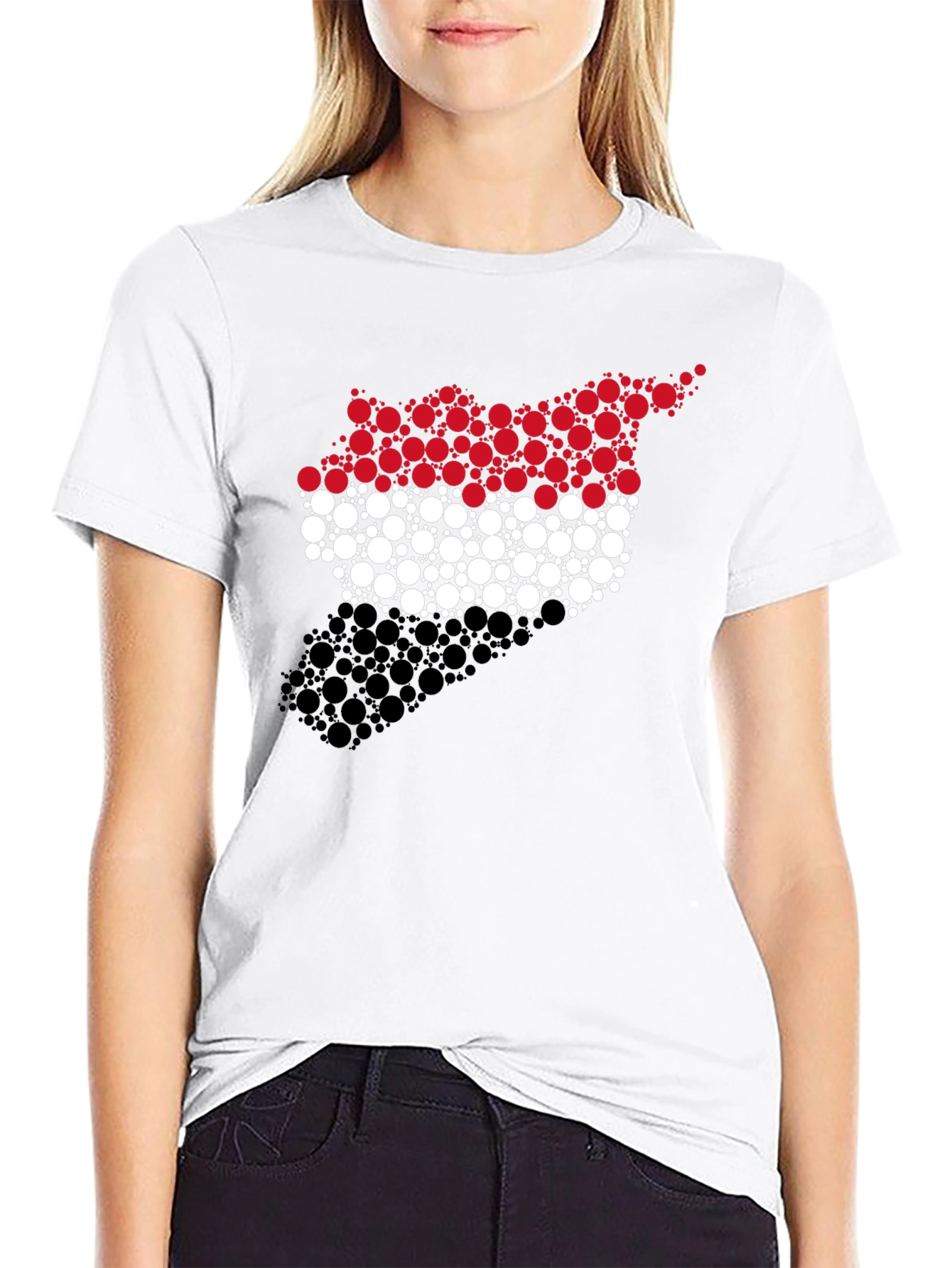 Indonesia Flag Circle Pattern Black T-Shirt