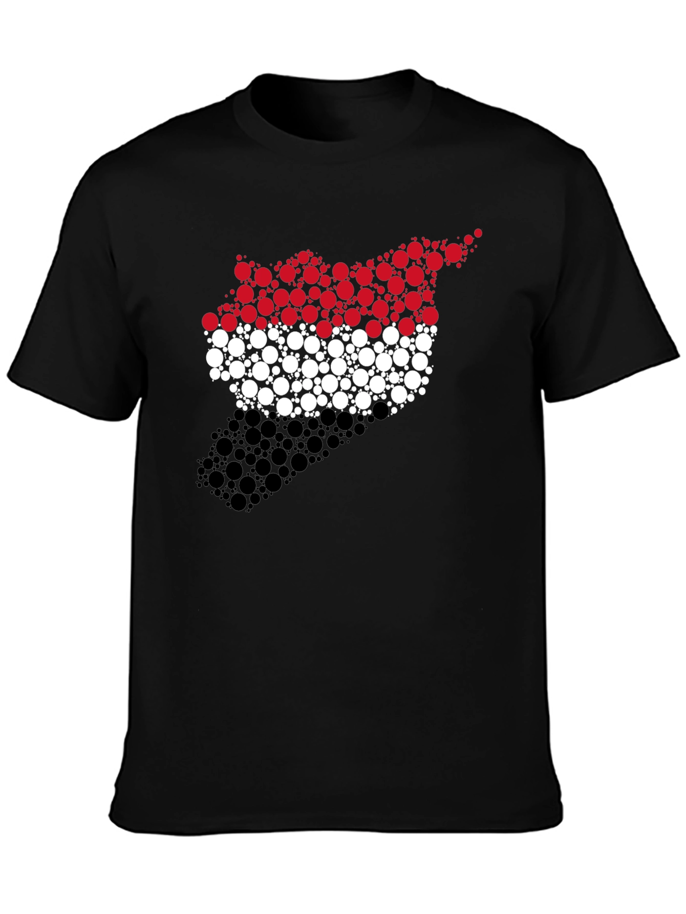 Indonesia Flag Circle Pattern Black T-Shirt