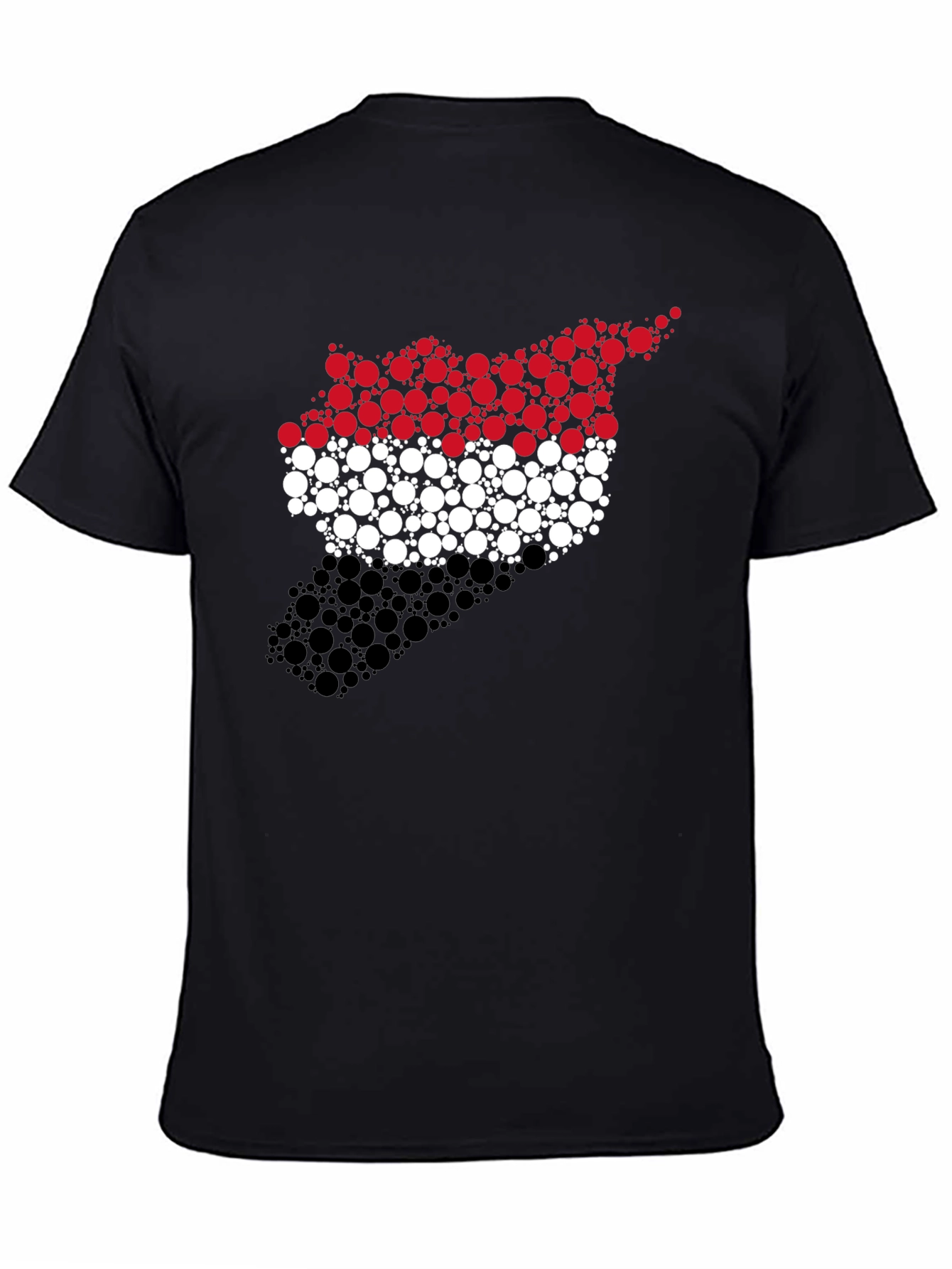 Indonesia Flag Circle Pattern Black T-Shirt