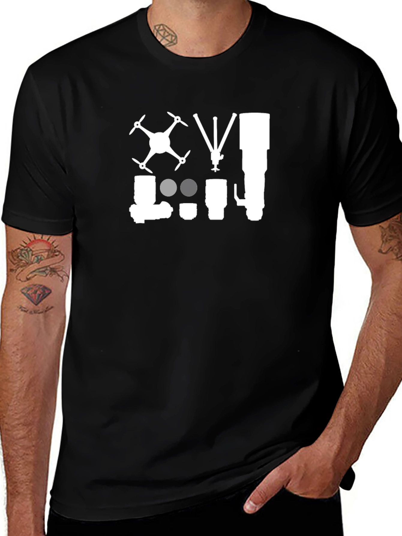Photography Equipment Black T-Shirt