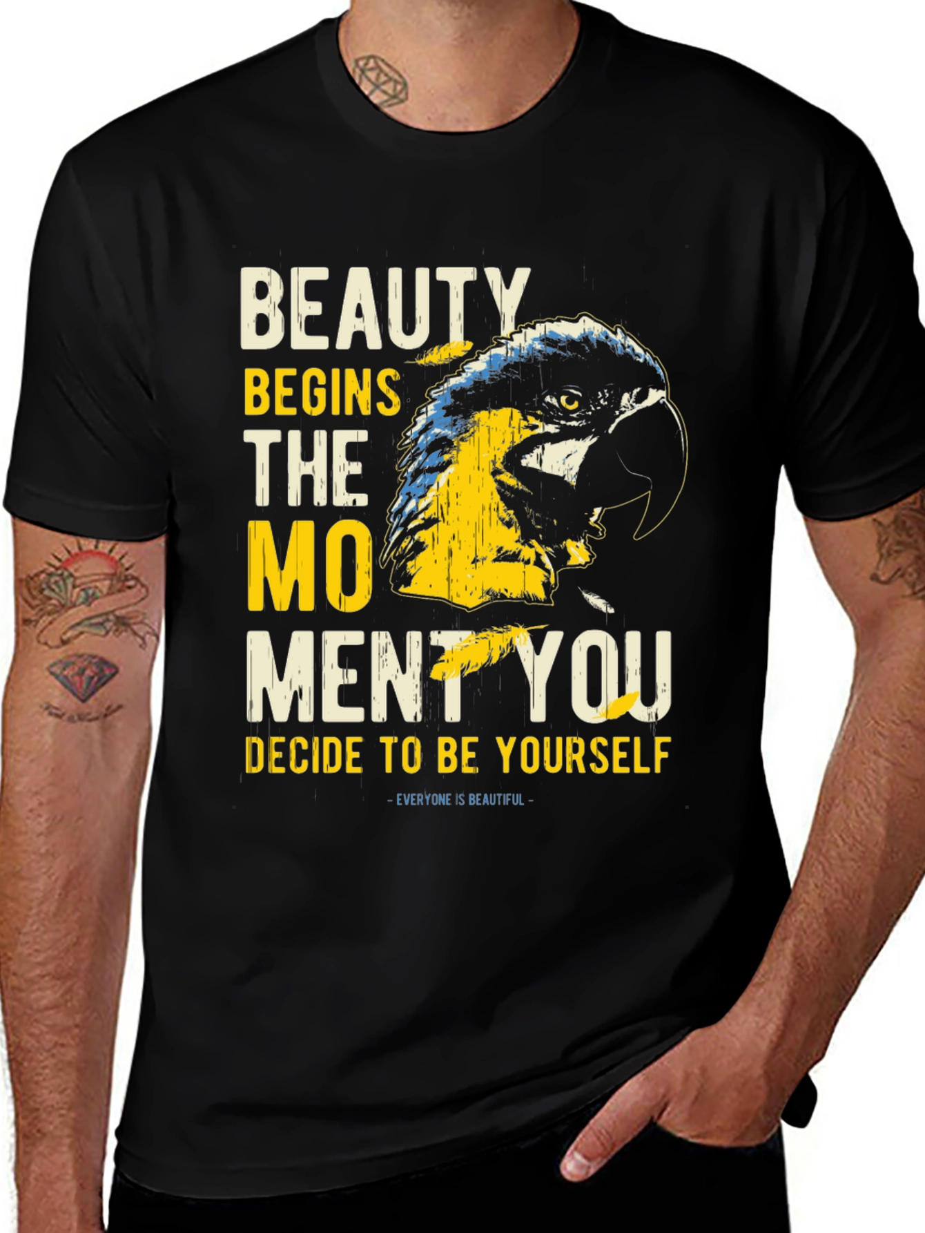 Beauty Parrot Graphic Tee - Be Yourself T-Shirt