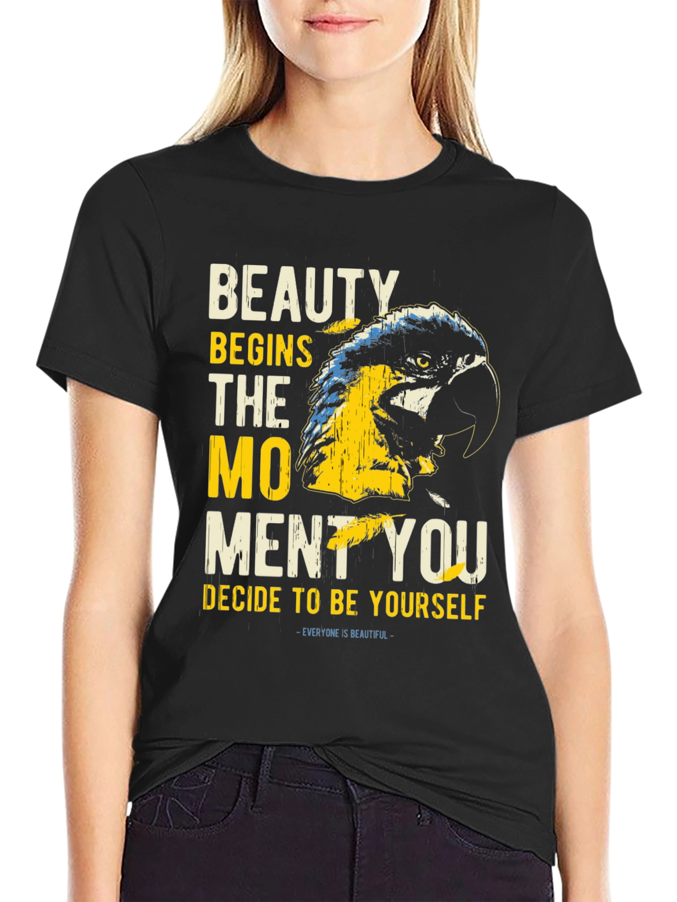 Beauty Parrot Graphic Tee - Be Yourself T-Shirt