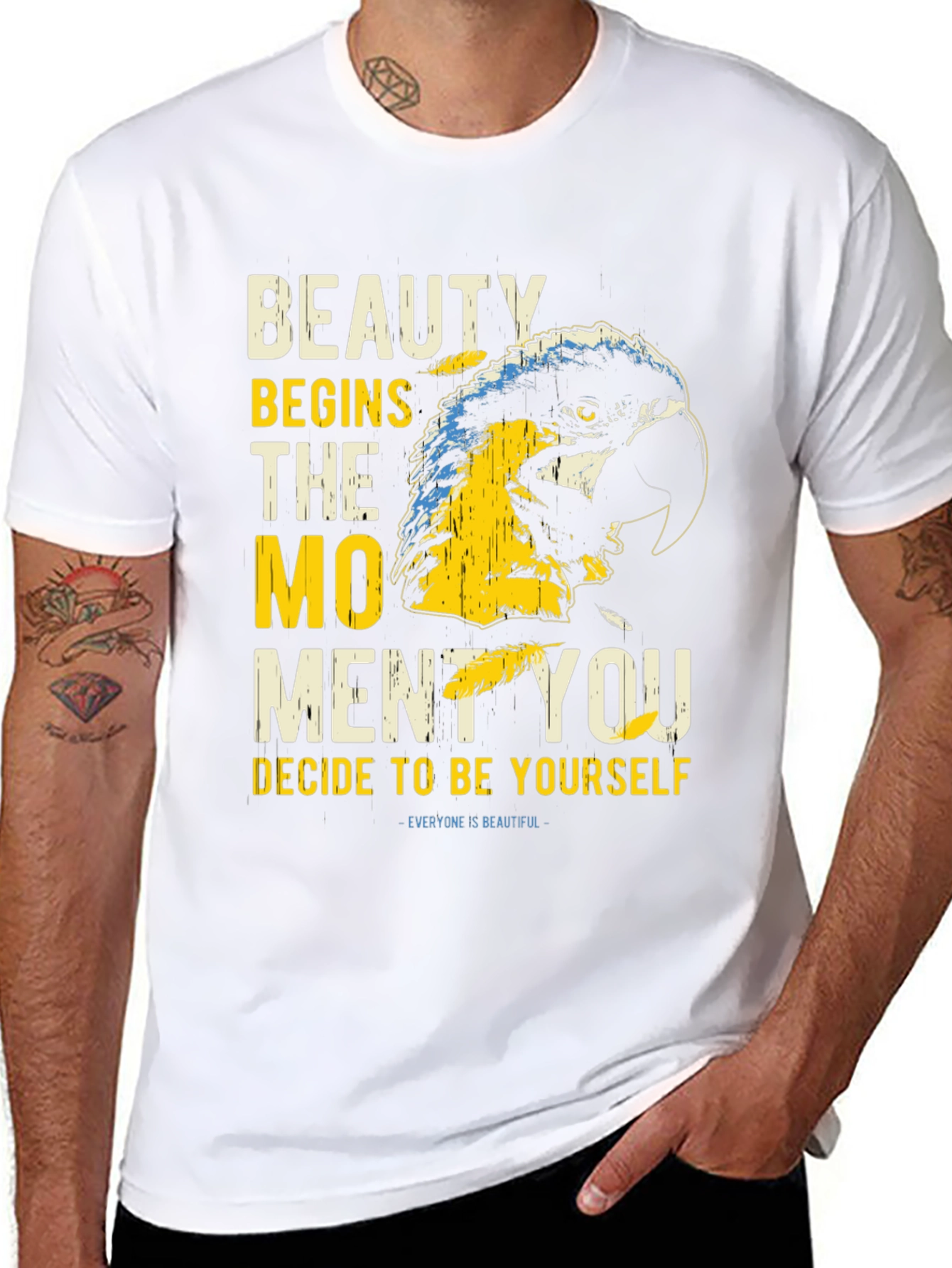 Beauty Parrot Graphic Tee - Be Yourself T-Shirt