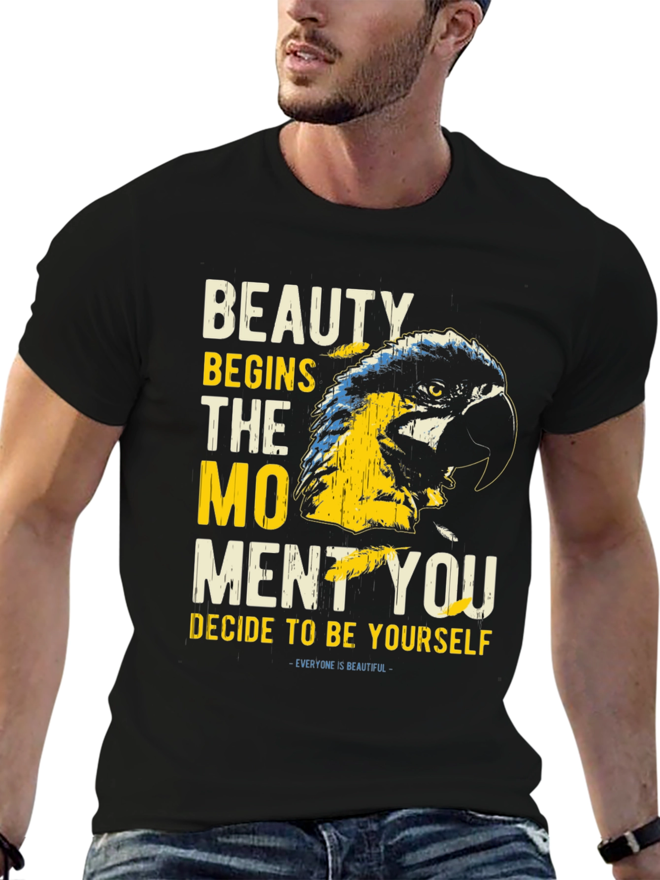 Beauty Parrot Graphic Tee - Be Yourself T-Shirt