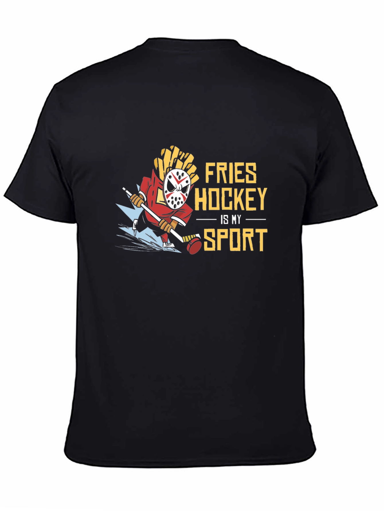 Fries Hockey Is My Sport Black T-Shirt