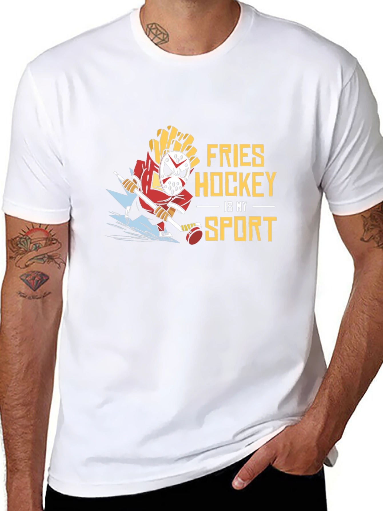 Fries Hockey Is My Sport Black T-Shirt