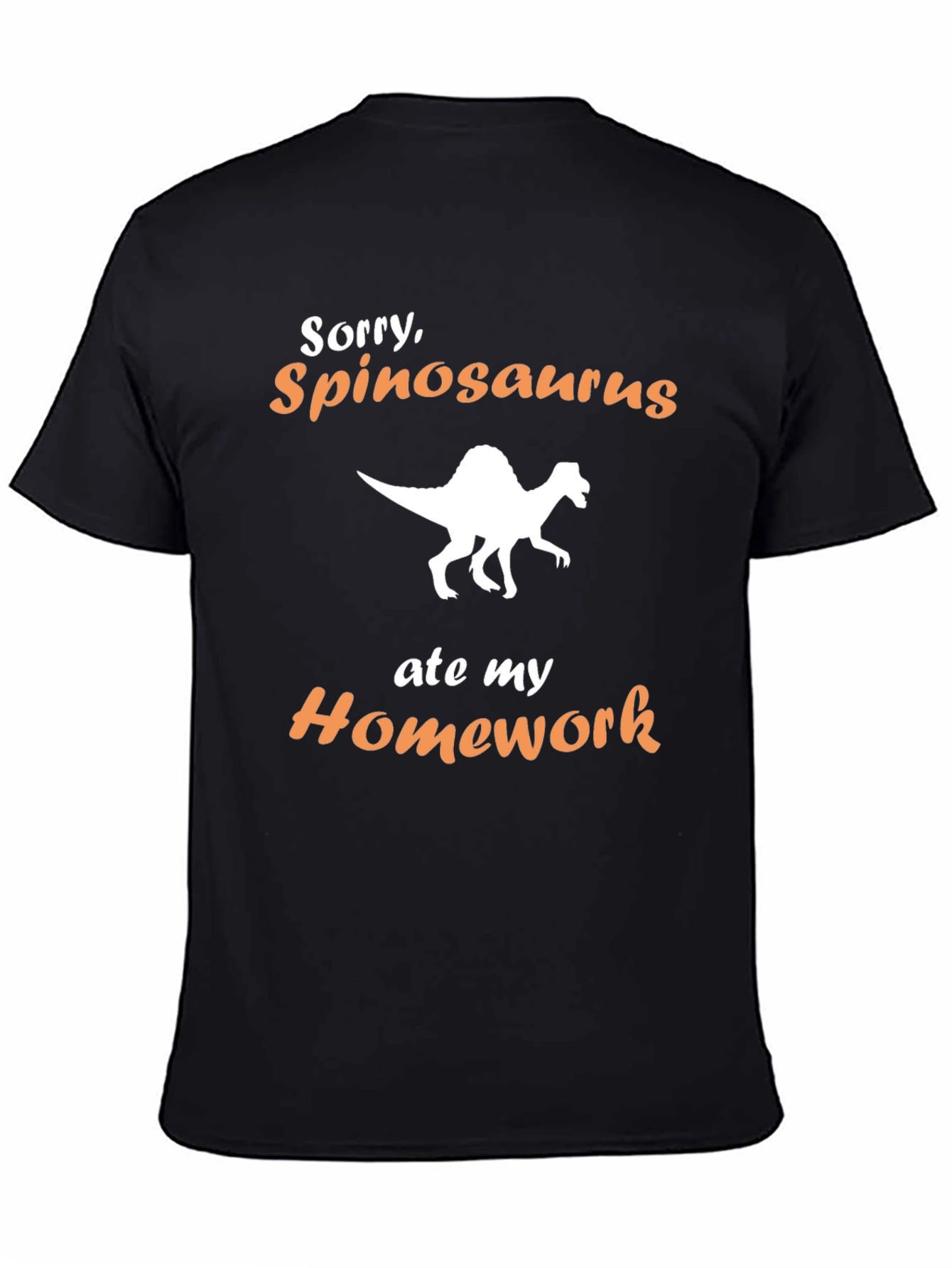 Funny Spinosaurus Ate My Homework Black T-Shirt
